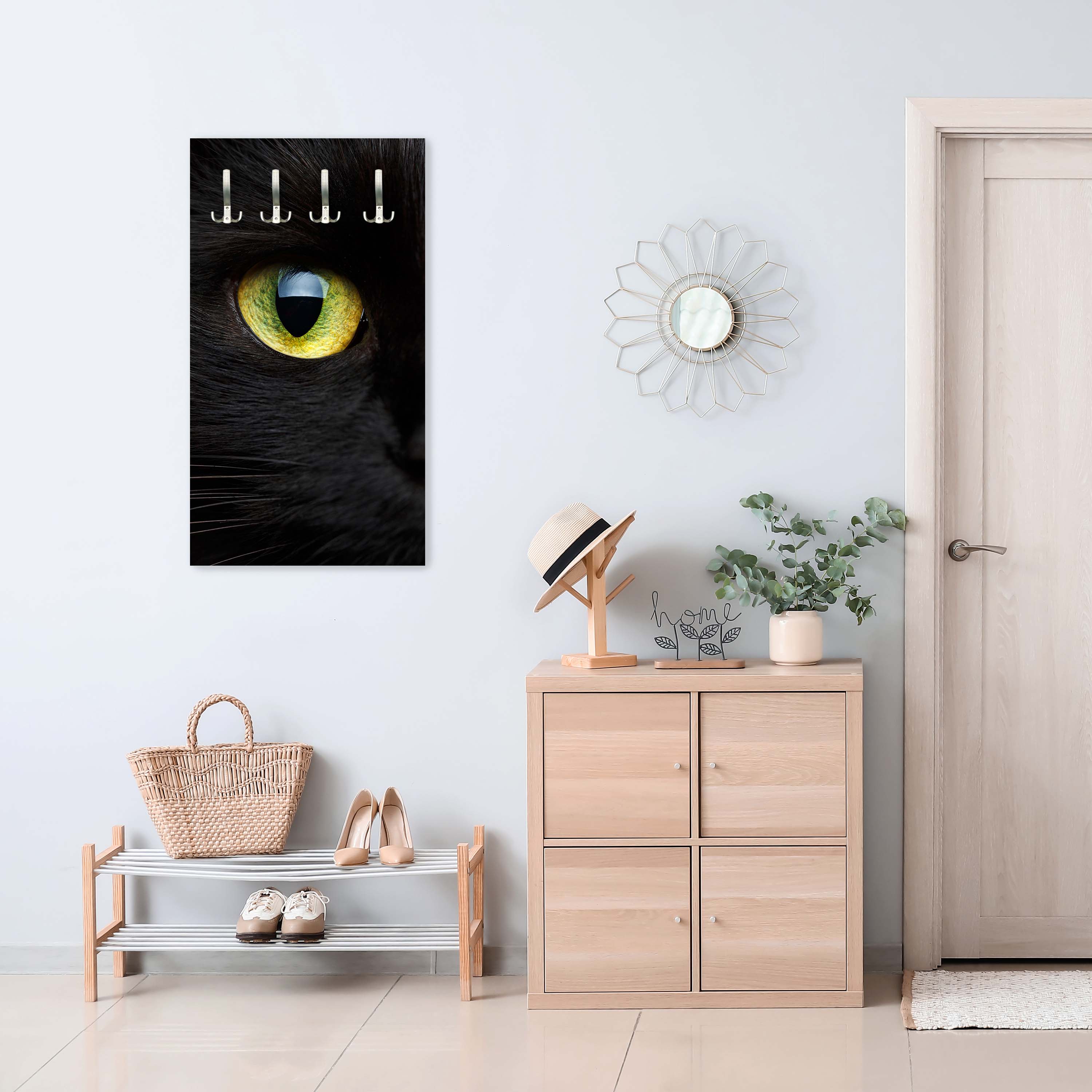 Garderobe Nahaufnahme der schwarzen Katze M1013 entdecken - Bild 2 Garderobe Nahaufnahme der schwarzen Katze M1013 entdecken - Bild 2