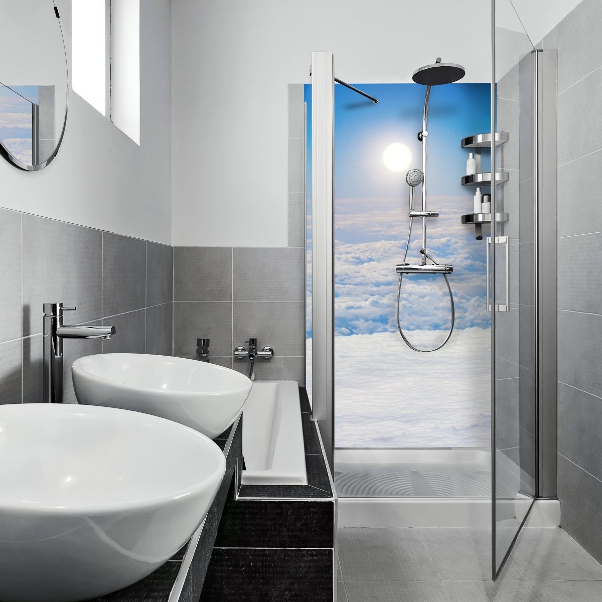 Duschwand Wolkenboden M1016 entdecken - Bild 1 Duschwand Wolkenboden M1016 entdecken - Bild 1