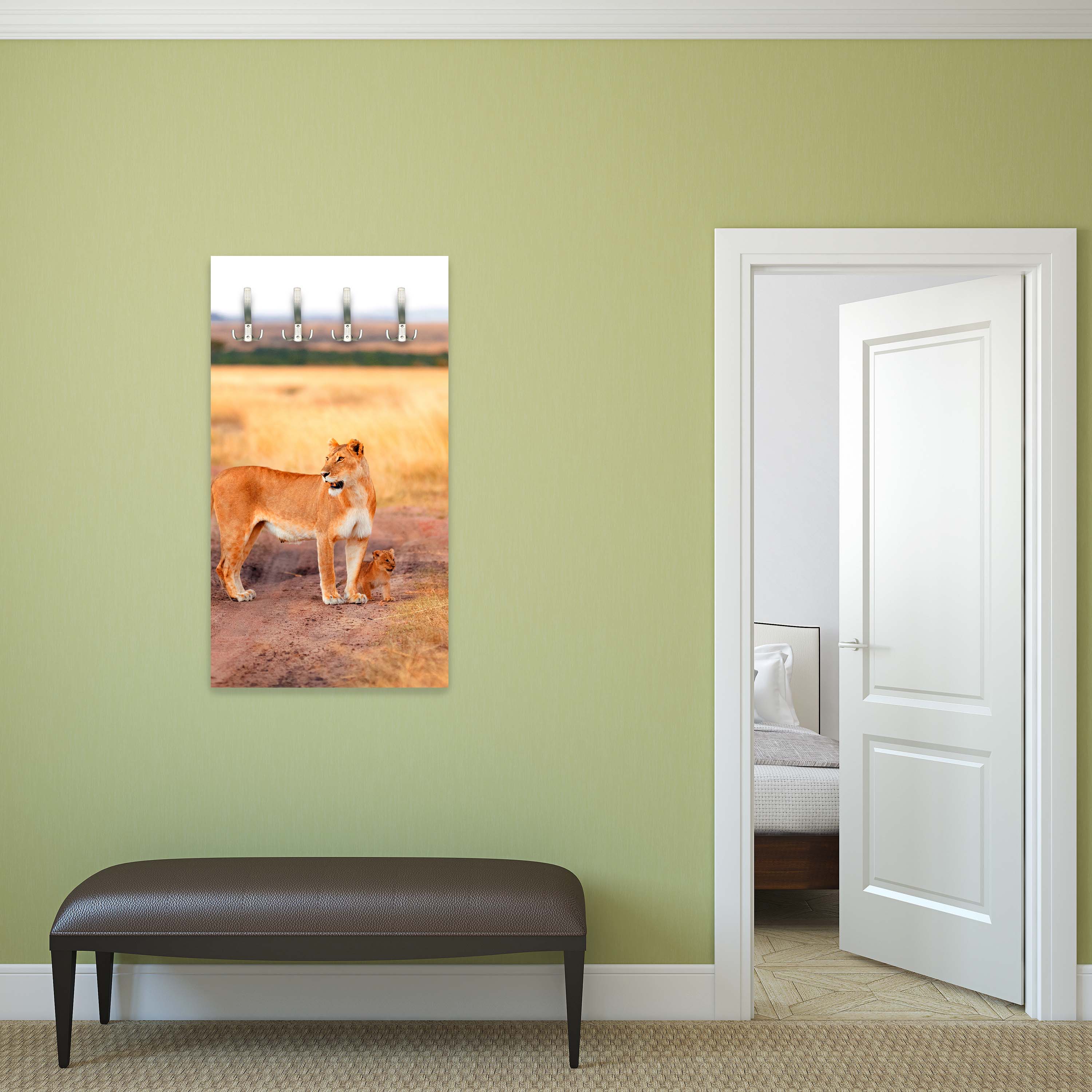 Garderobe Löwe mit einem Jungen, Kenia M1020 entdecken - Bild 3 Garderobe Löwe mit einem Jungen, Kenia M1020 entdecken - Bild 3