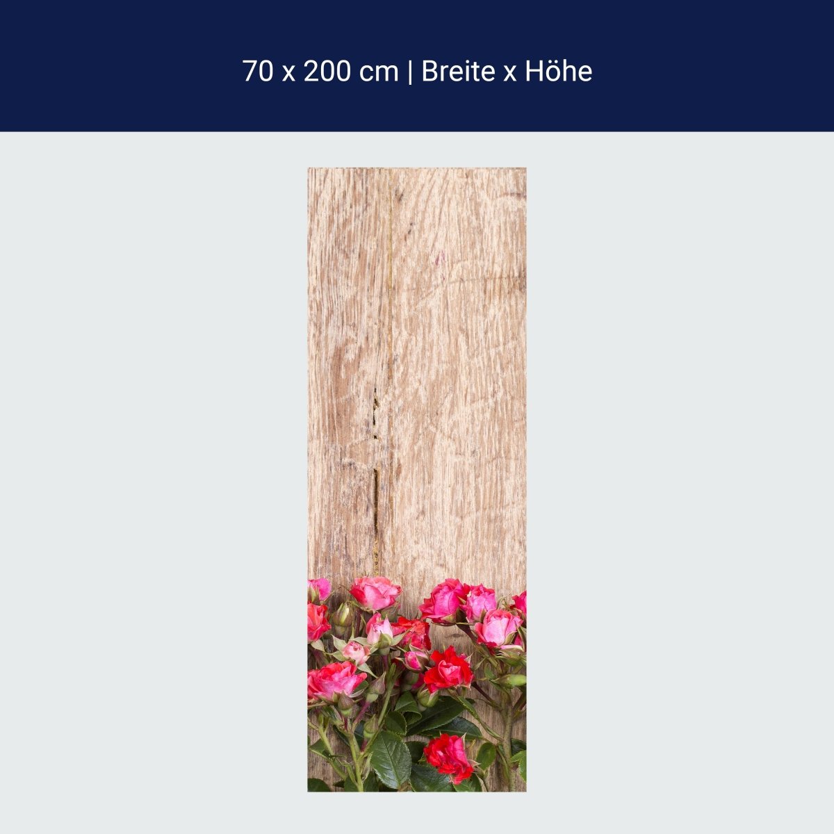 Duschwand Rote Rosen auf Holzbrett M1025 Duschwand Rote Rosen auf Holzbrett M1025