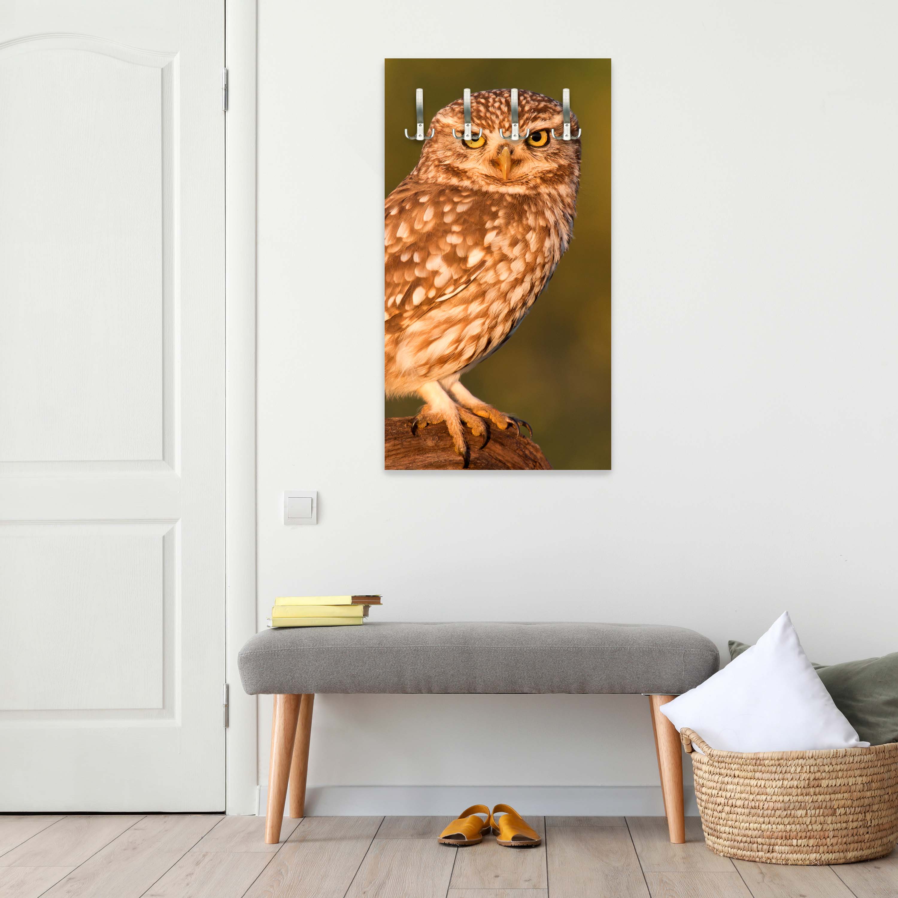 Garderobe Kleine Eule auf einem Baumstamm M1026 entdecken - Bild 2 Garderobe Kleine Eule auf einem Baumstamm M1026 entdecken - Bild 2