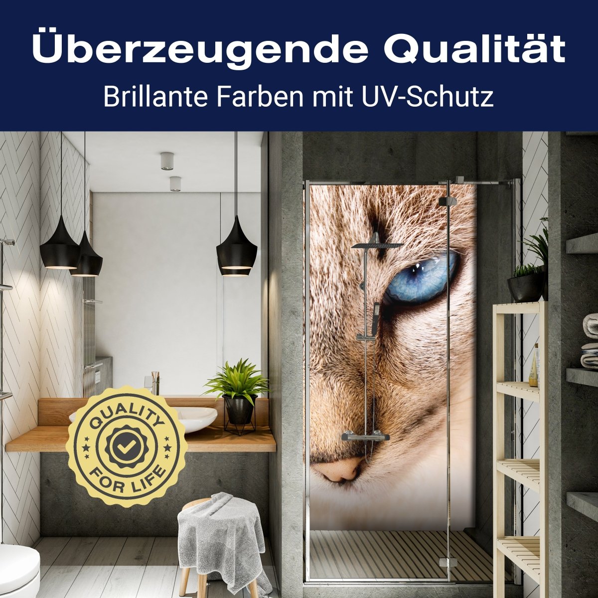 Duschwand Nettes weißes Katzenporträt M1028 entdecken - Bild 2 Duschwand Nettes weißes Katzenporträt M1028 entdecken - Bild 2