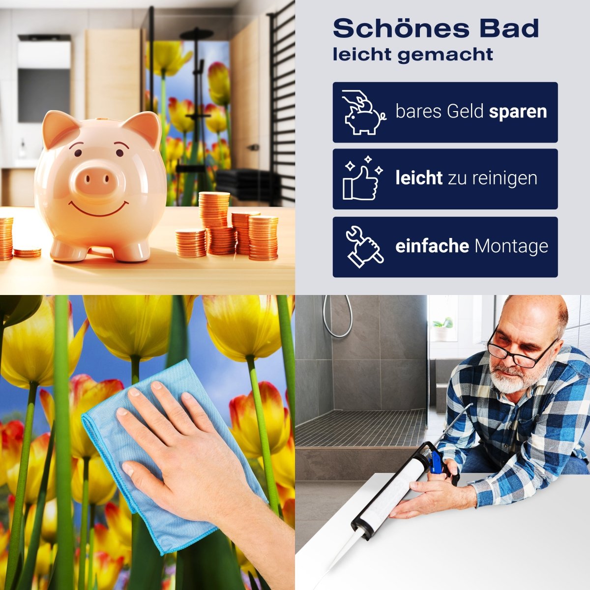 Duschwand Tulpen M1029 entdecken - Bild 7 Duschwand Tulpen M1029 entdecken - Bild 7