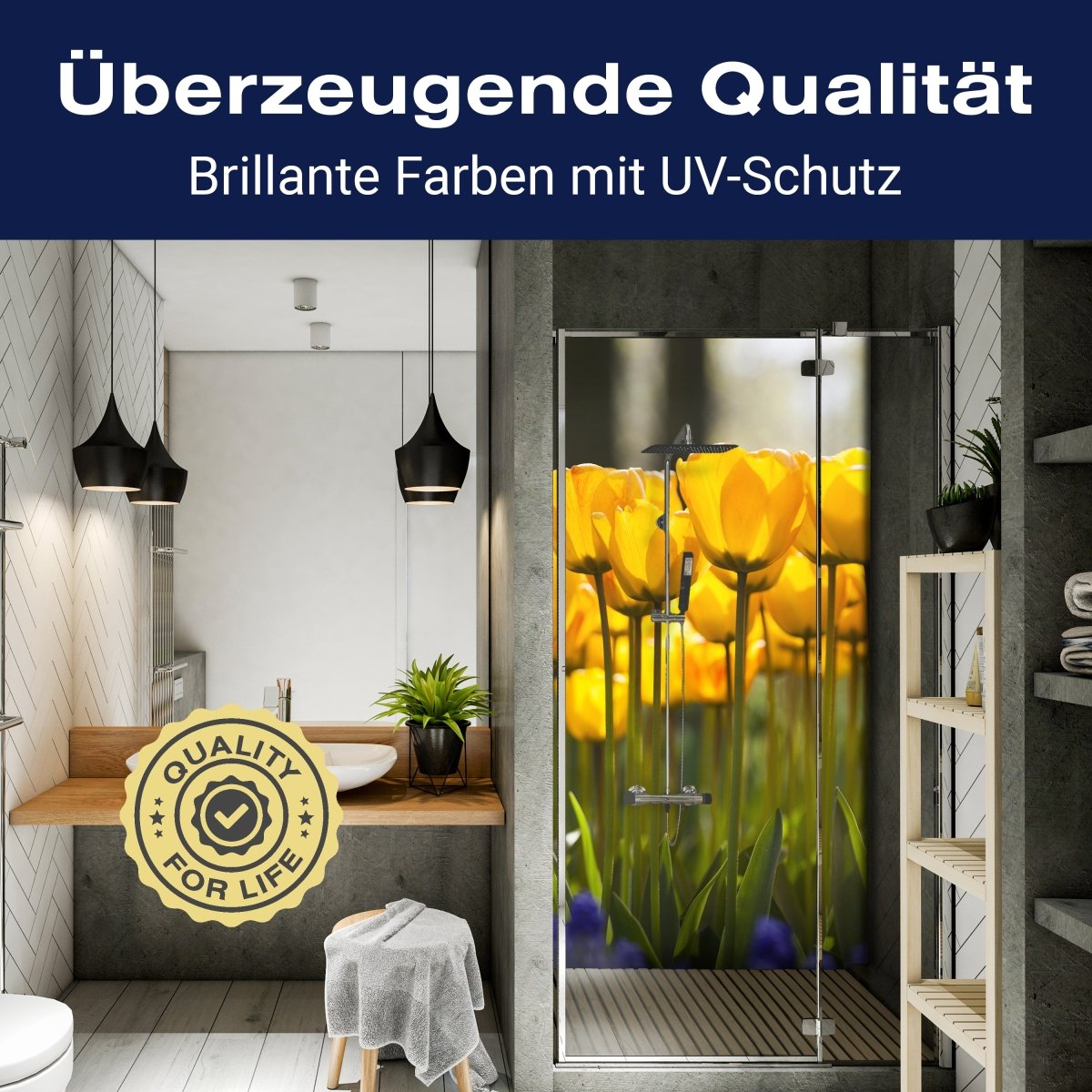 Duschwand Tulpen im Garten M1030 entdecken - Bild 2 Duschwand Tulpen im Garten M1030 entdecken - Bild 2