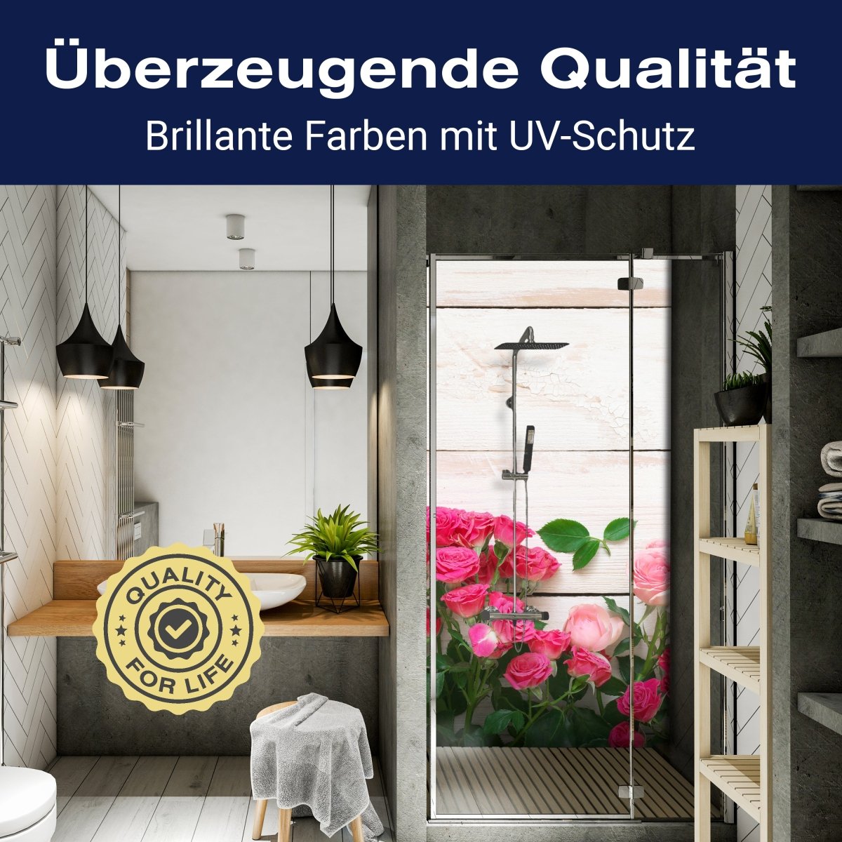 Duschwand Rosa und karminrote Rosen M1034 entdecken - Bild 2 Duschwand Rosa und karminrote Rosen M1034 entdecken - Bild 2