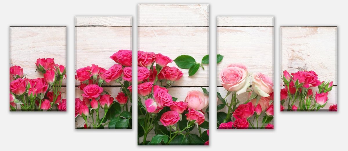 Leinwandbild Mehrteiler Rosa und karminrote Rosen M1034 entdecken - Bild 1 Leinwandbild Mehrteiler Rosa und karminrote Rosen M1034 entdecken - Bild 1