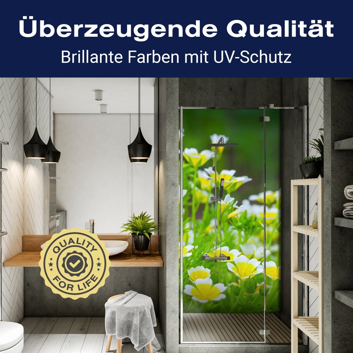 Duschwand Blumen, Sommergarten M1039 entdecken - Bild 2 Duschwand Blumen, Sommergarten M1039 entdecken - Bild 2