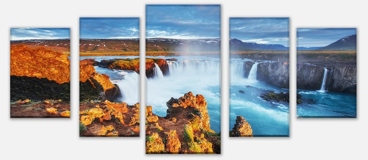 Leinwandbild Mehrteiler Godafoss-Wasserfall bei Sonnenuntergang, Island M1040 entdecken - Bild 1 Leinwandbild Mehrteiler Godafoss-Wasserfall bei Sonnenuntergang, Island M1040 entdecken - Bild 1