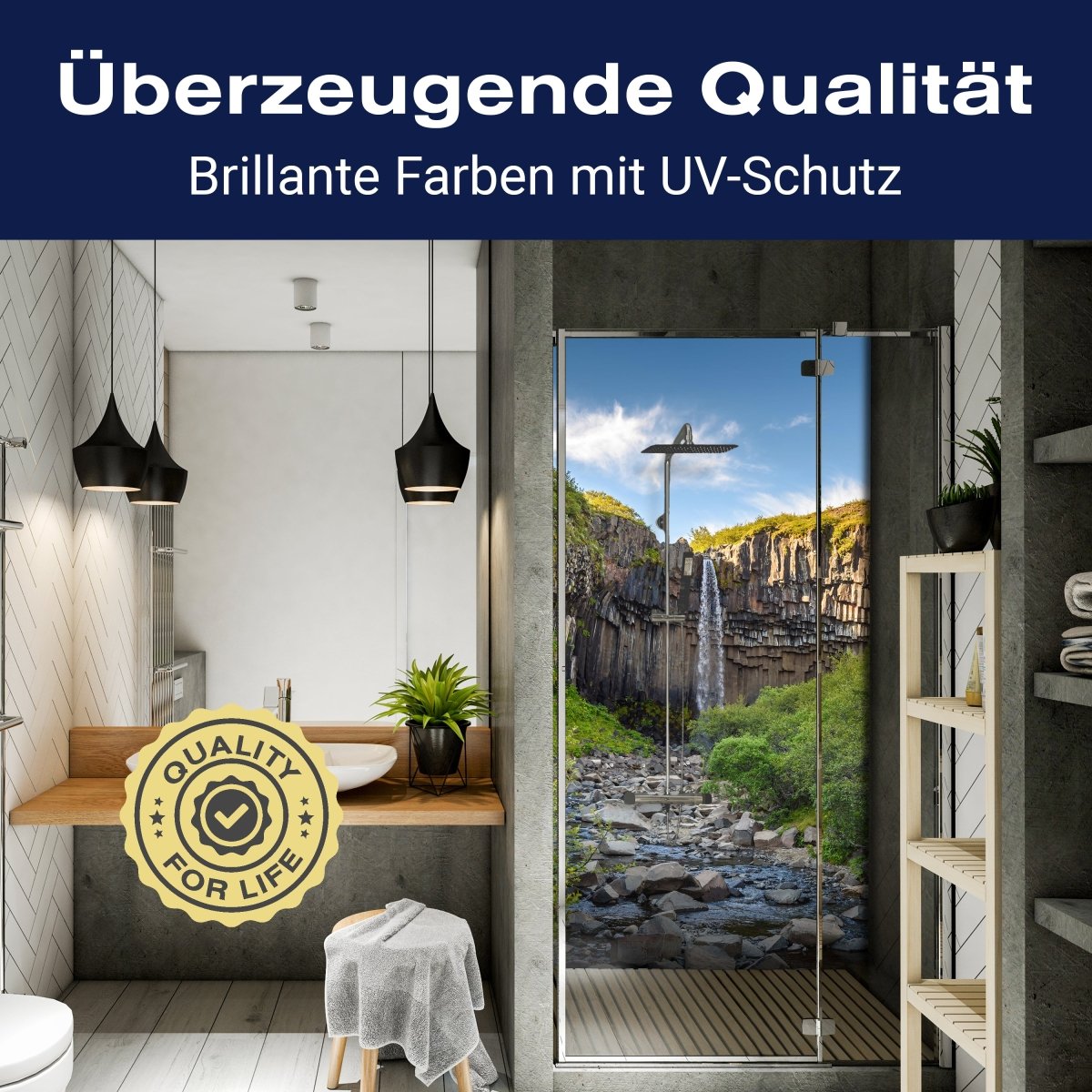 Duschwand Basaltsäulenwasserfall Island M1041 entdecken - Bild 2 Duschwand Basaltsäulenwasserfall Island M1041 entdecken - Bild 2