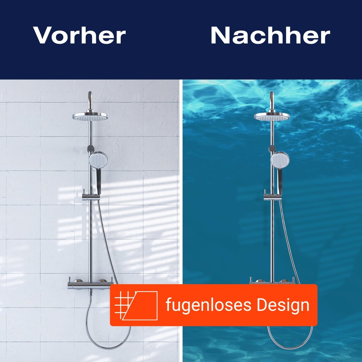 Duschwand Hellblau unter Wasser M1053 entdecken - Bild 9 Duschwand Hellblau unter Wasser M1053 entdecken - Bild 9