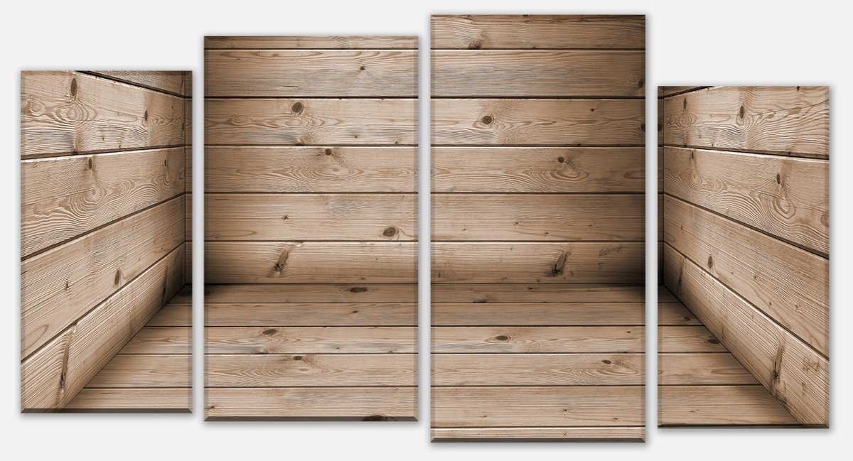 Leinwandbild Mehrteiler Zimmer aus Holzbohlen M1055 Leinwandbild Mehrteiler Zimmer aus Holzbohlen M1055