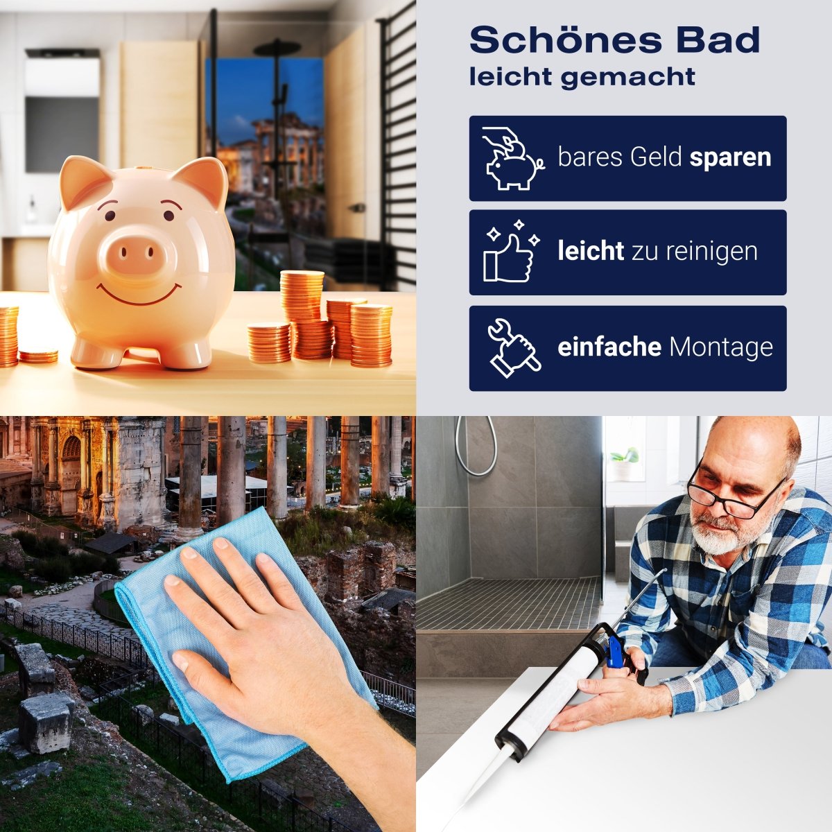 Duschwand Panorama des römischen Forums M1056 entdecken - Bild 7 Duschwand Panorama des römischen Forums M1056 entdecken - Bild 7