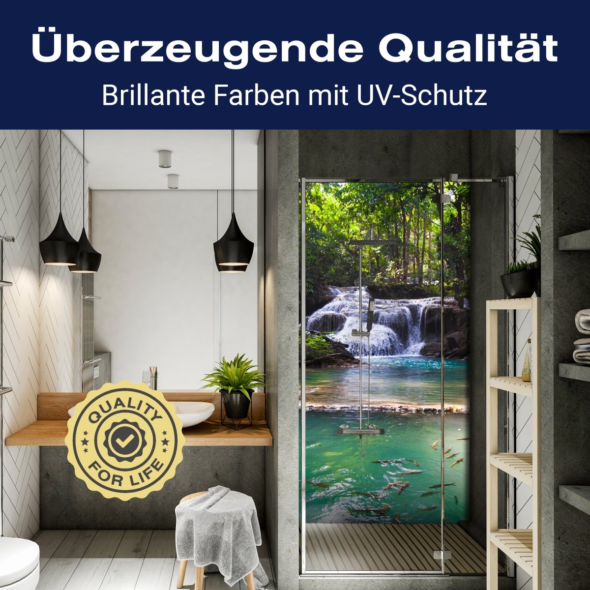 Duschwand Erawan Wasserfall, Thailand M1059 entdecken - Bild 2 Duschwand Erawan Wasserfall, Thailand M1059 entdecken - Bild 2