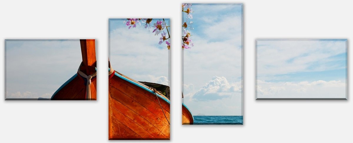 Leinwandbild Mehrteiler Traditionelles Longtailboot bei Andaman M1061 Leinwandbild Mehrteiler Traditionelles Longtailboot bei Andaman M1061