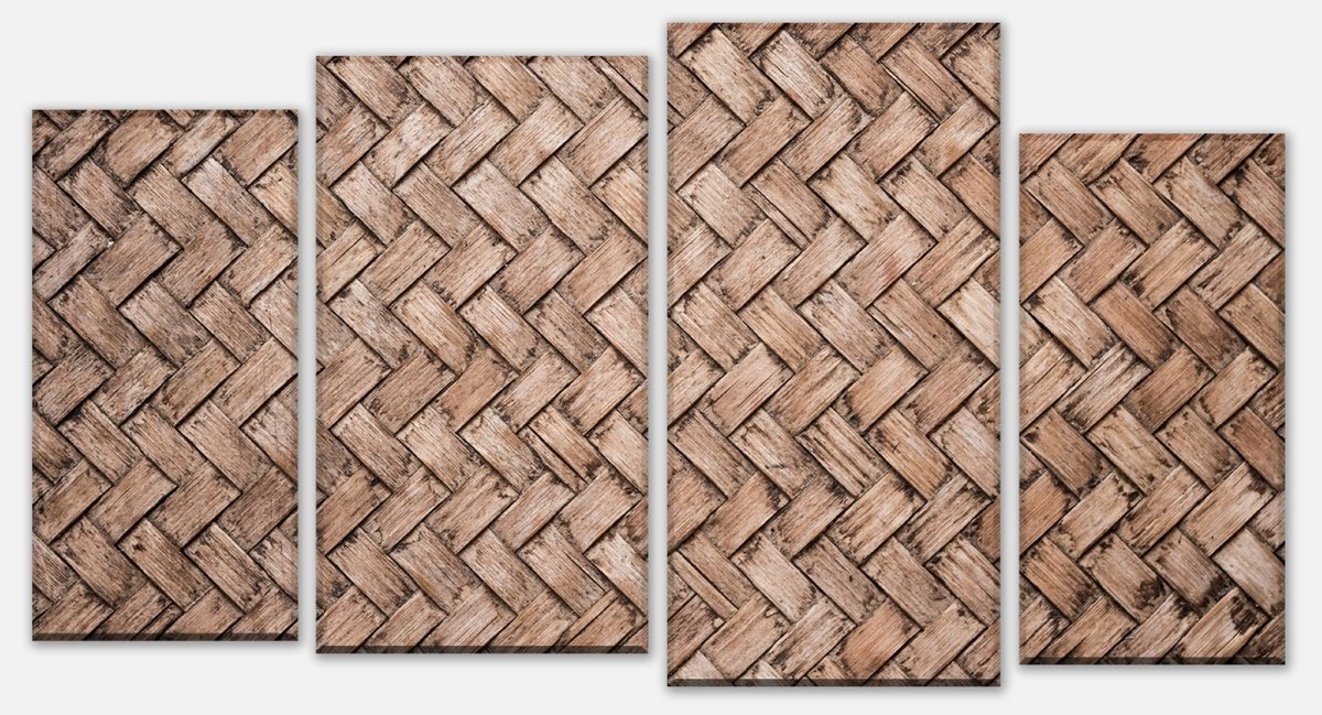 Leinwandbild Mehrteiler Gewebtes Holz M1062 Leinwandbild Mehrteiler Gewebtes Holz M1062