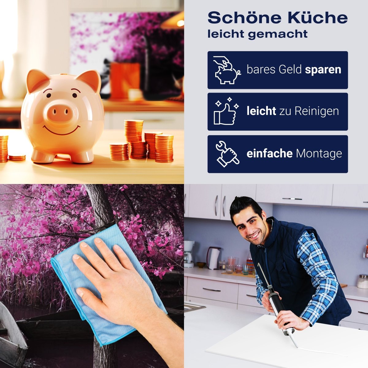 Küchenrückwand Wald rosa Blättern Boote See Ufer M1073 entdecken - Bild 7 Küchenrückwand Wald rosa Blättern Boote See Ufer M1073 entdecken - Bild 7