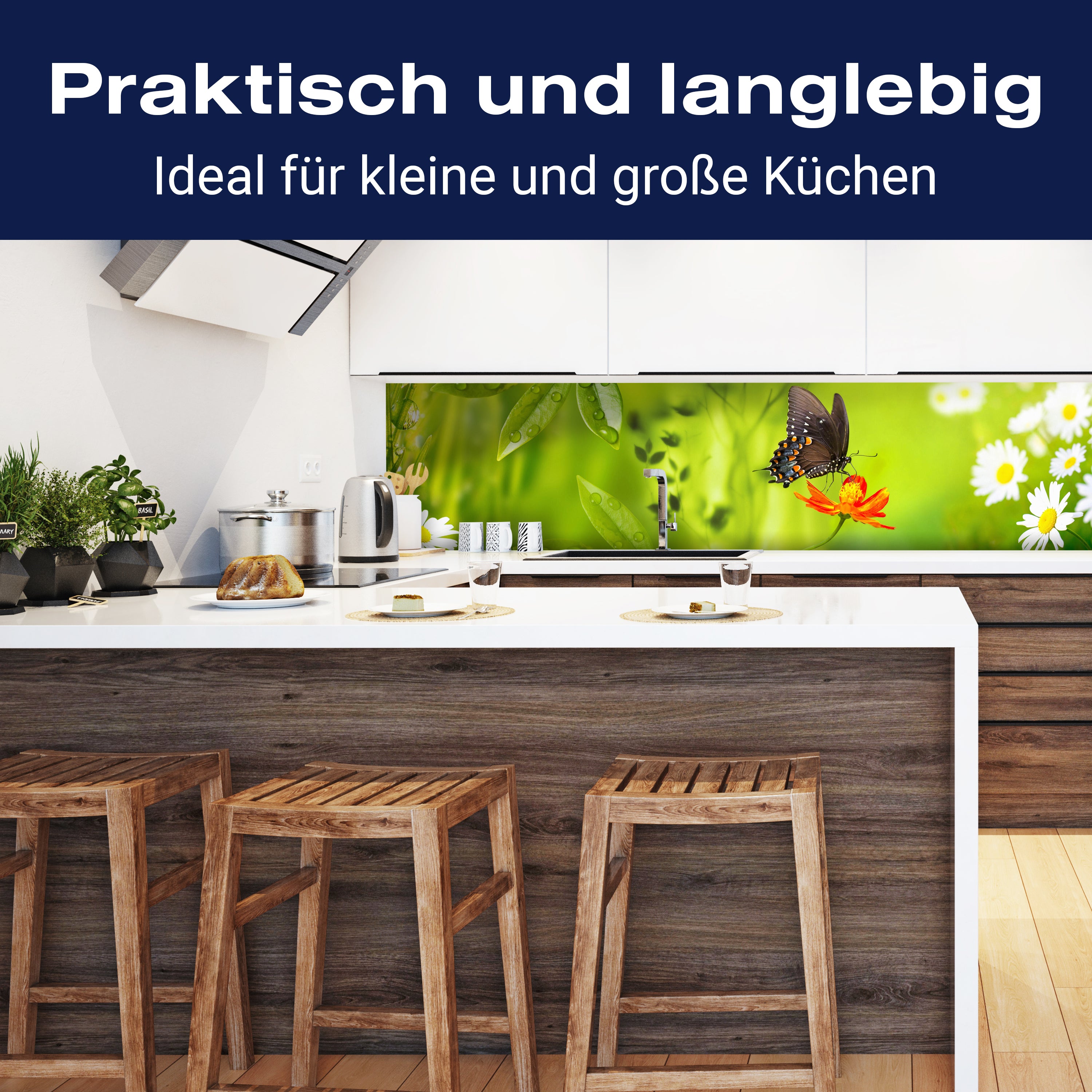 Küchenrückwand Schmetterling Marienkäfer Grün Gänseblüm M1080 entdecken - Bild 3 Küchenrückwand Schmetterling Marienkäfer Grün Gänseblüm M1080 entdecken - Bild 3