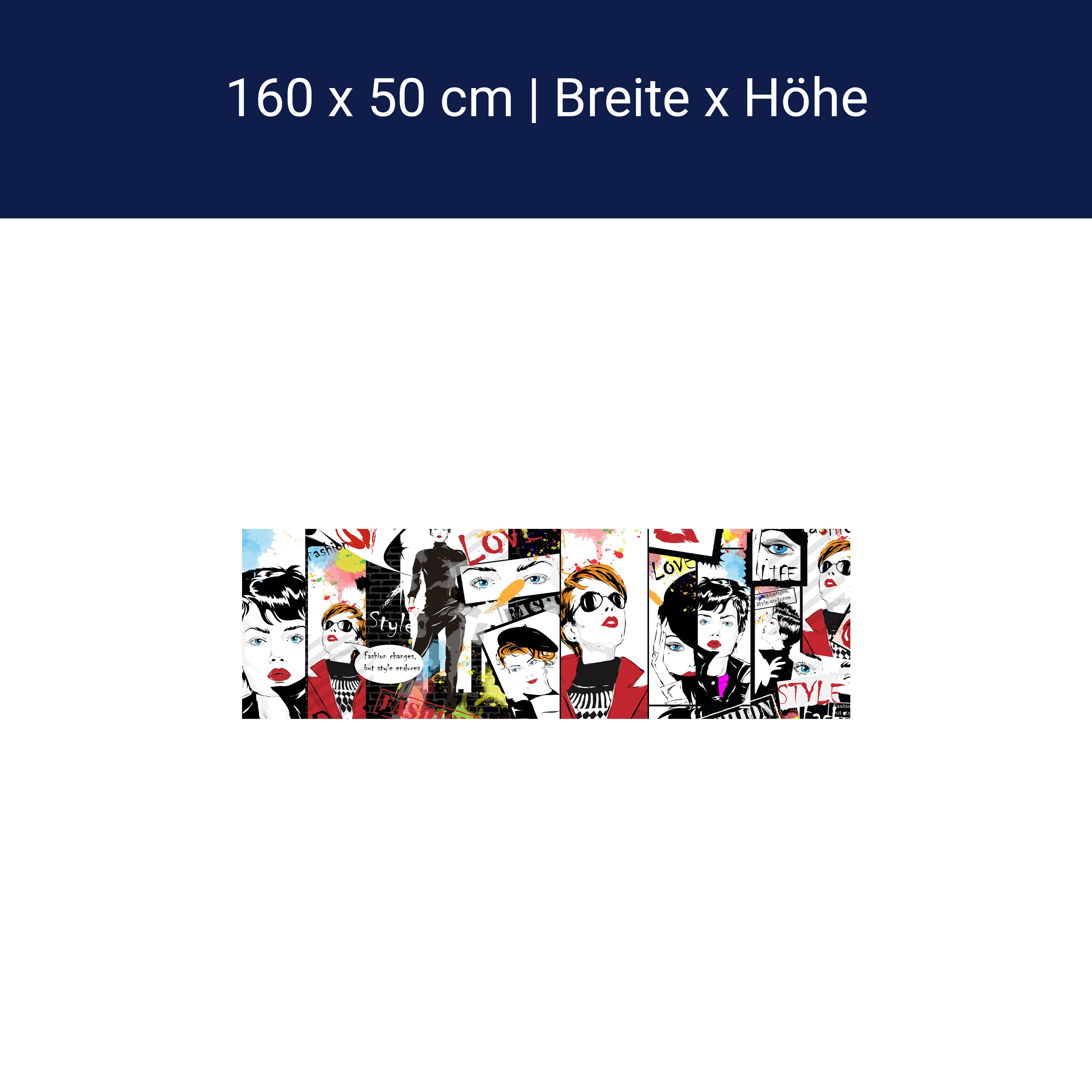 Küchenrückwand Comic Popart Bunt Fashion Style M1081 Küchenrückwand Comic Popart Bunt Fashion Style M1081