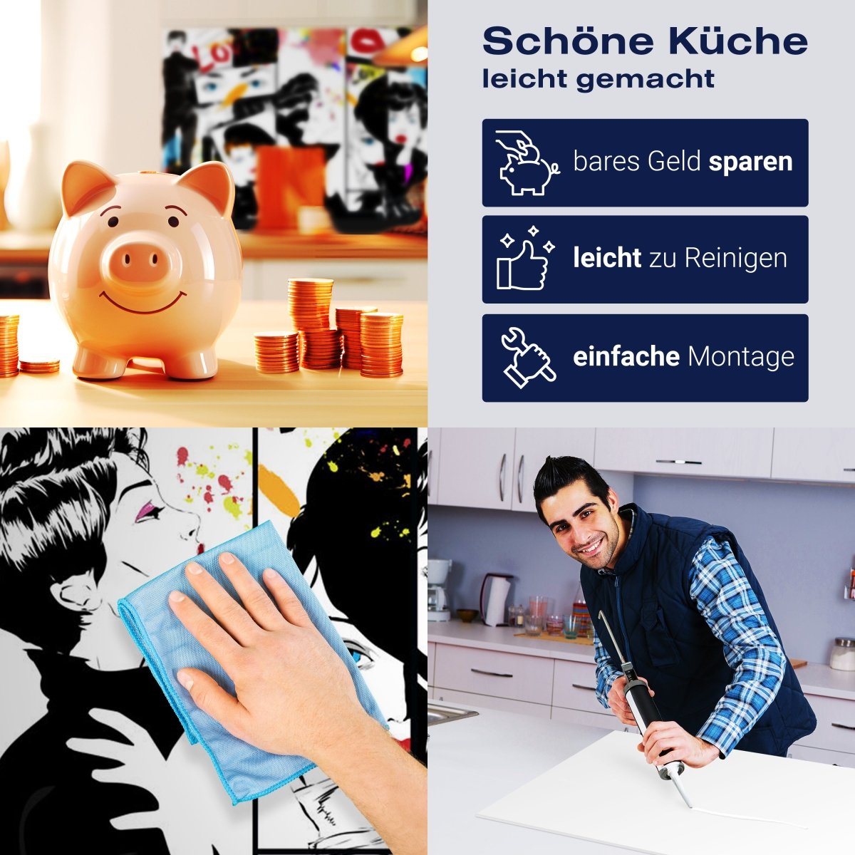 Küchenrückwand Comic Popart Bunt Fashion Style M1081 entdecken - Bild 7 Küchenrückwand Comic Popart Bunt Fashion Style M1081 entdecken - Bild 7