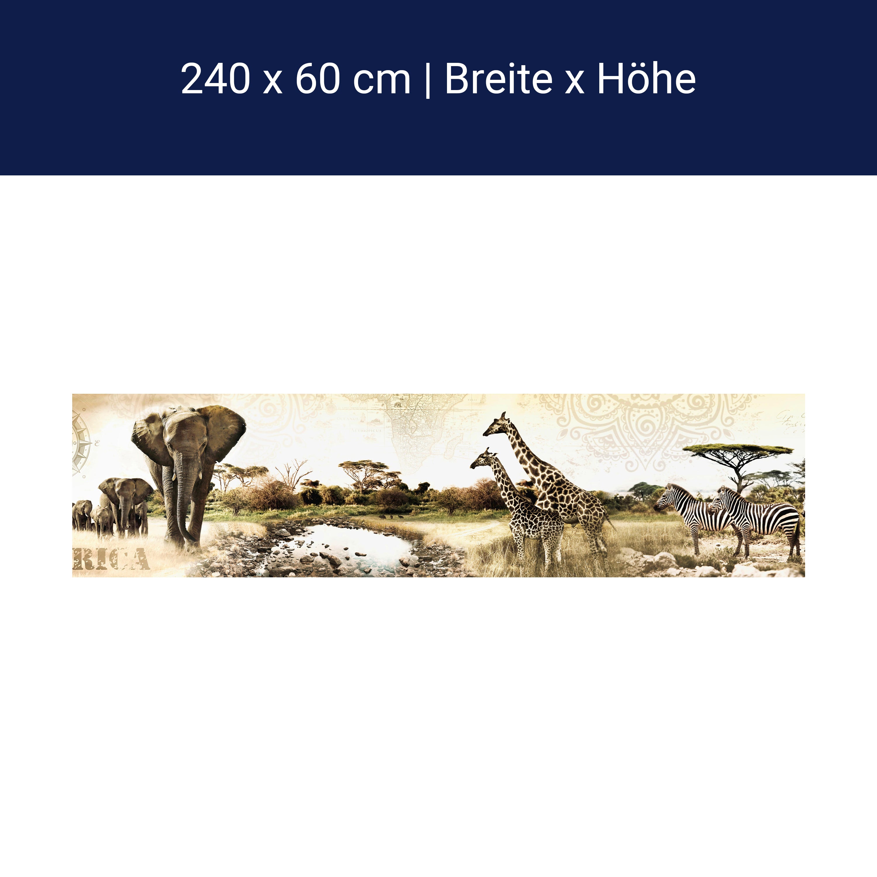 Küchenrückwand Afrika Elefant Giraffe Zebra Savanne M1084 Küchenrückwand Afrika Elefant Giraffe Zebra Savanne M1084