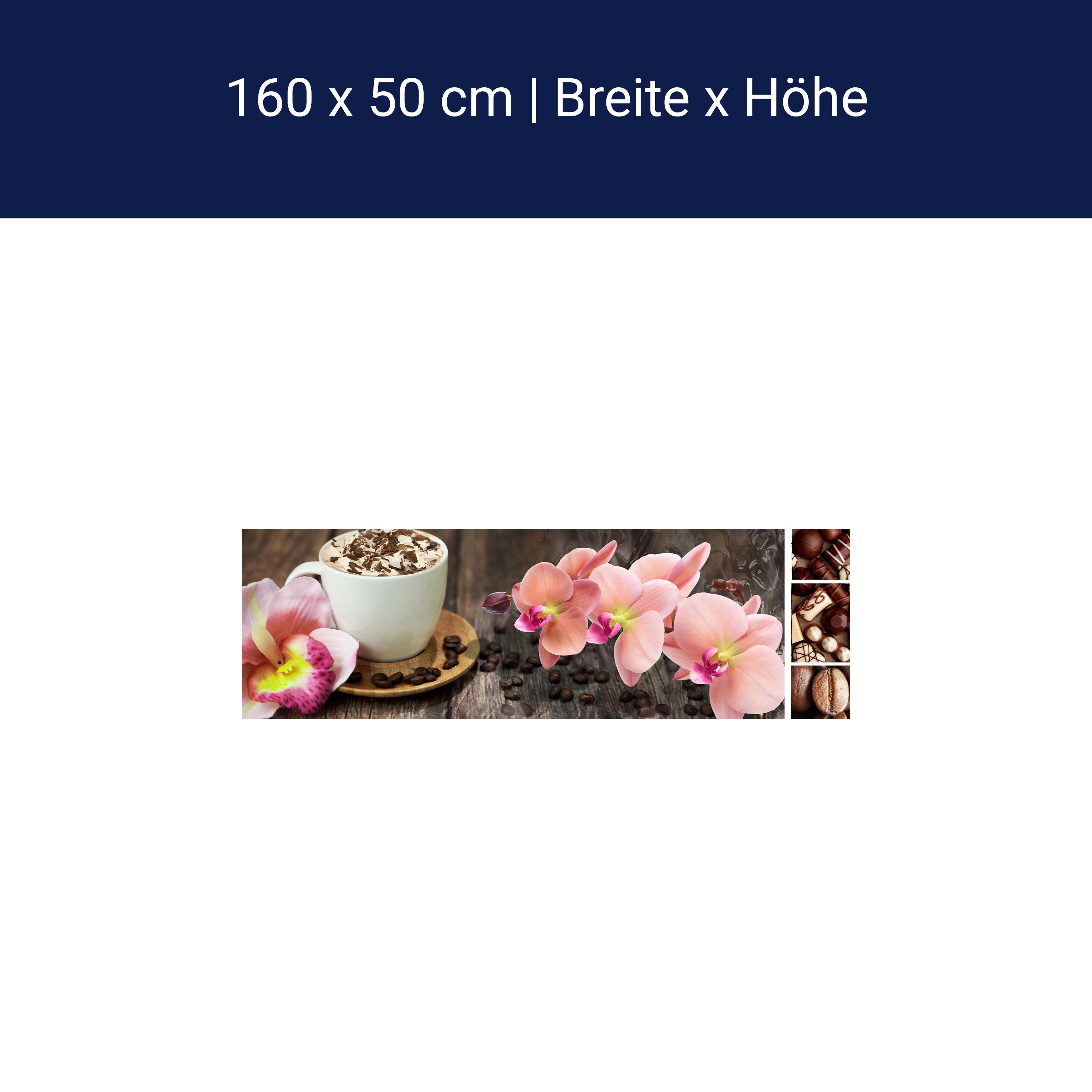 Küchenrückwand Kaffee Orchidee Schokolade Braun M1085 Küchenrückwand Kaffee Orchidee Schokolade Braun M1085