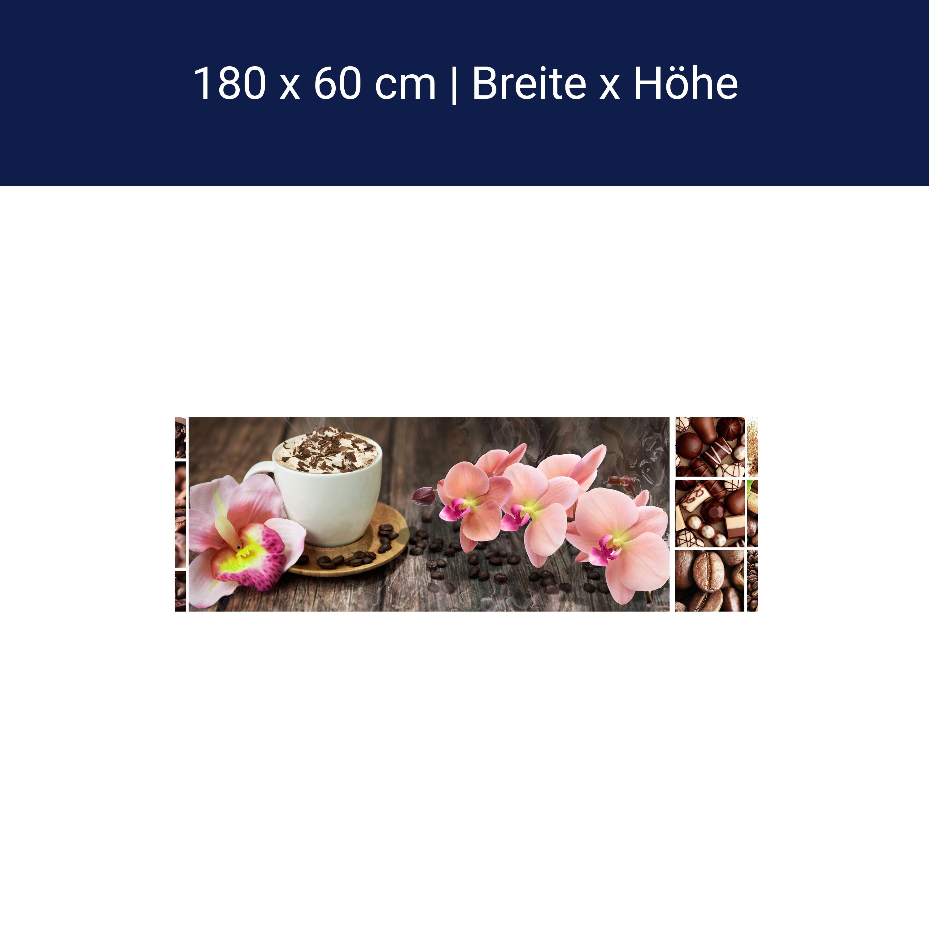 Küchenrückwand Kaffee Orchidee Schokolade Braun M1085 Küchenrückwand Kaffee Orchidee Schokolade Braun M1085