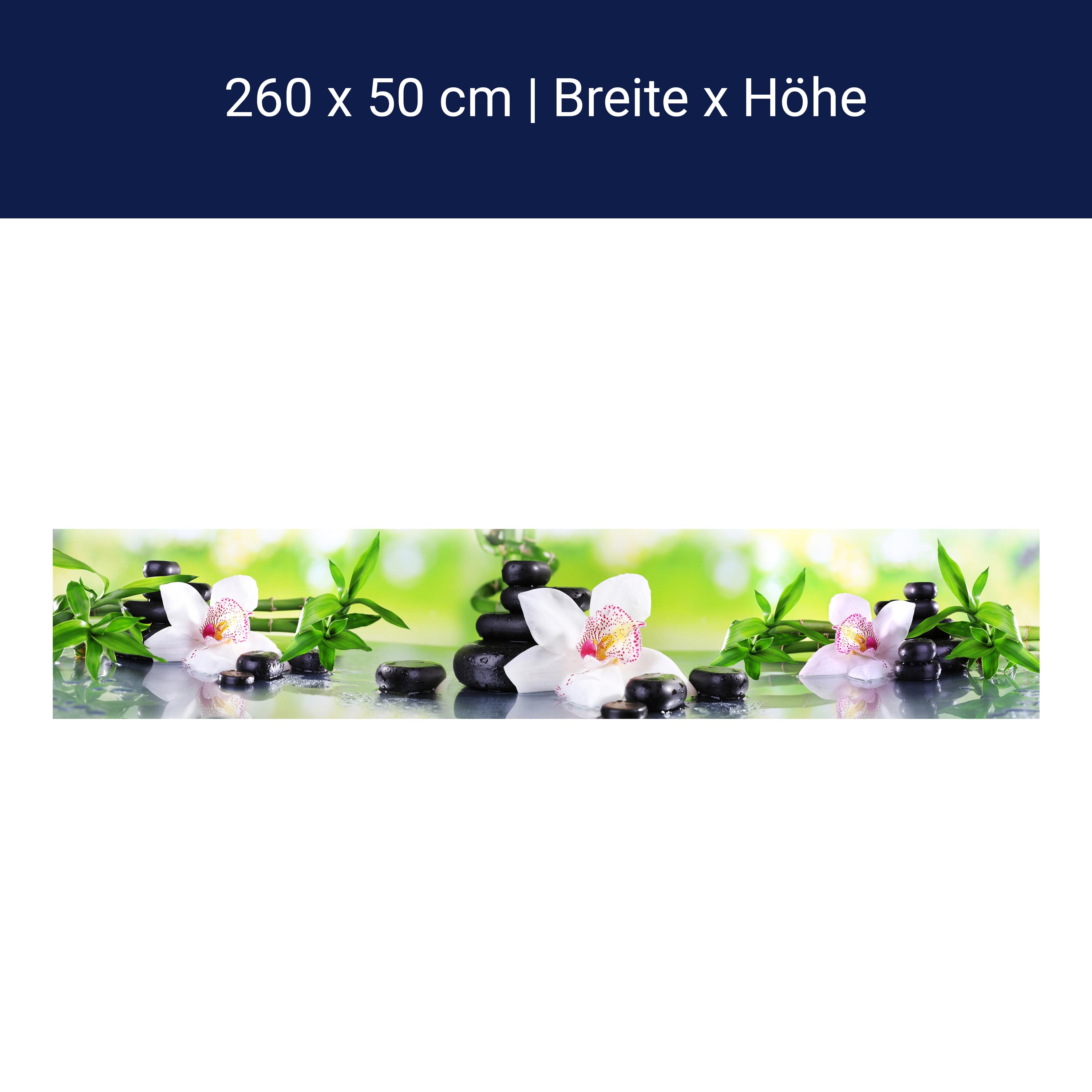 Küchenrückwand Orchidee Bambus Steine Glas M1087 Küchenrückwand Orchidee Bambus Steine Glas M1087