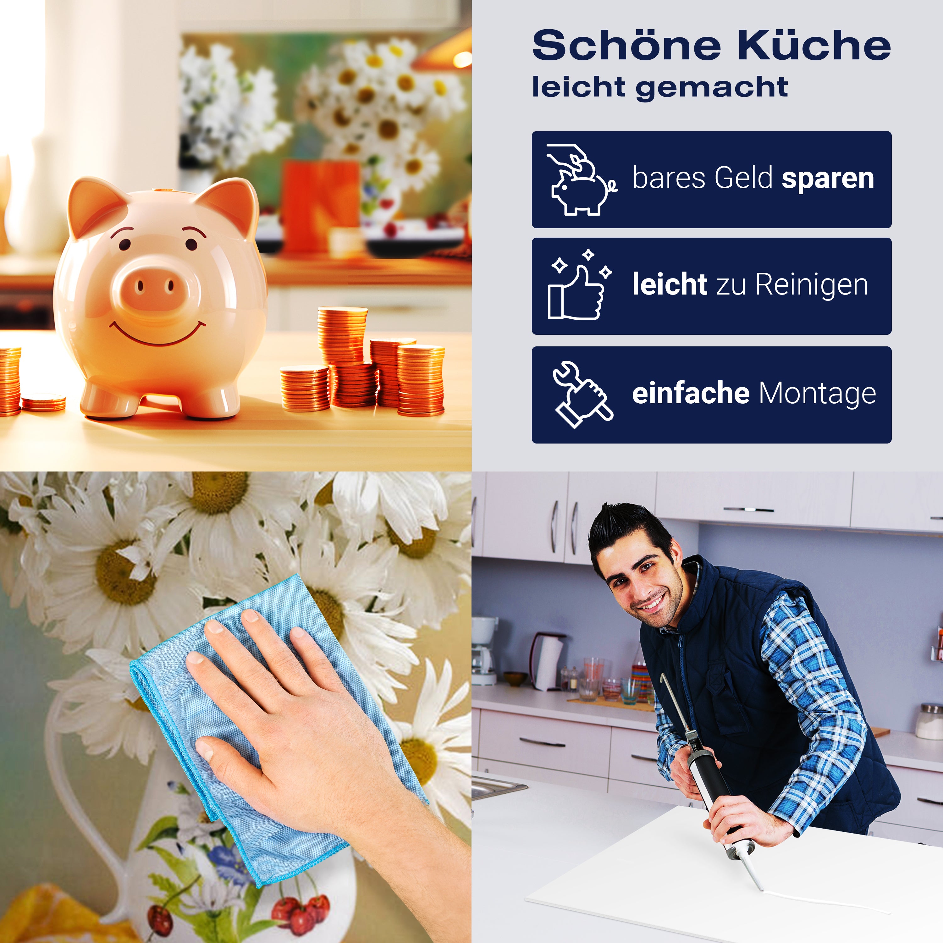 Küchenrückwand Tulpen Gänseblümchen Weiß Kirschen M1088 entdecken - Bild 7 Küchenrückwand Tulpen Gänseblümchen Weiß Kirschen M1088 entdecken - Bild 7