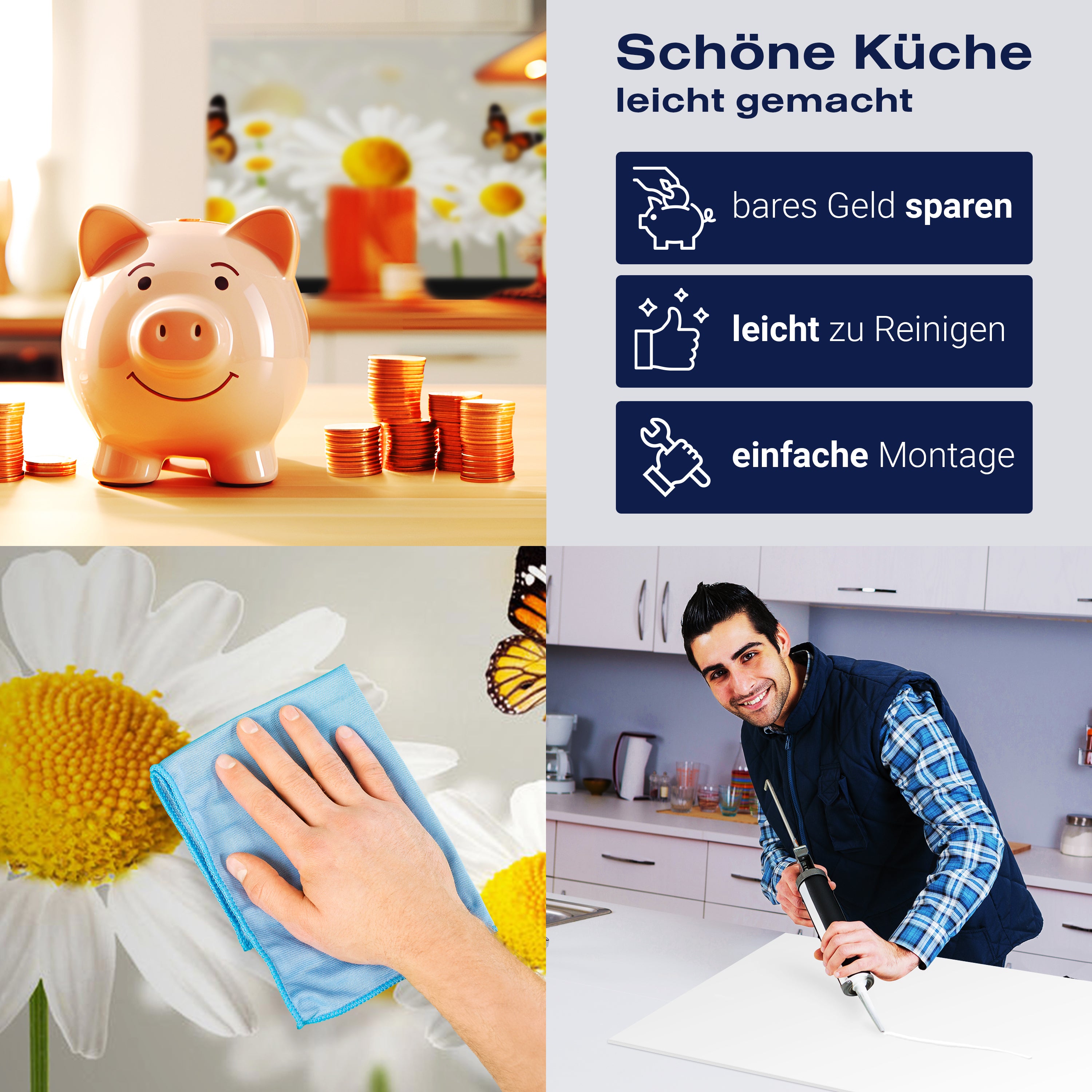 Küchenrückwand Gänseblümchen Schmetterlinge M1095 entdecken - Bild 7 Küchenrückwand Gänseblümchen Schmetterlinge M1095 entdecken - Bild 7