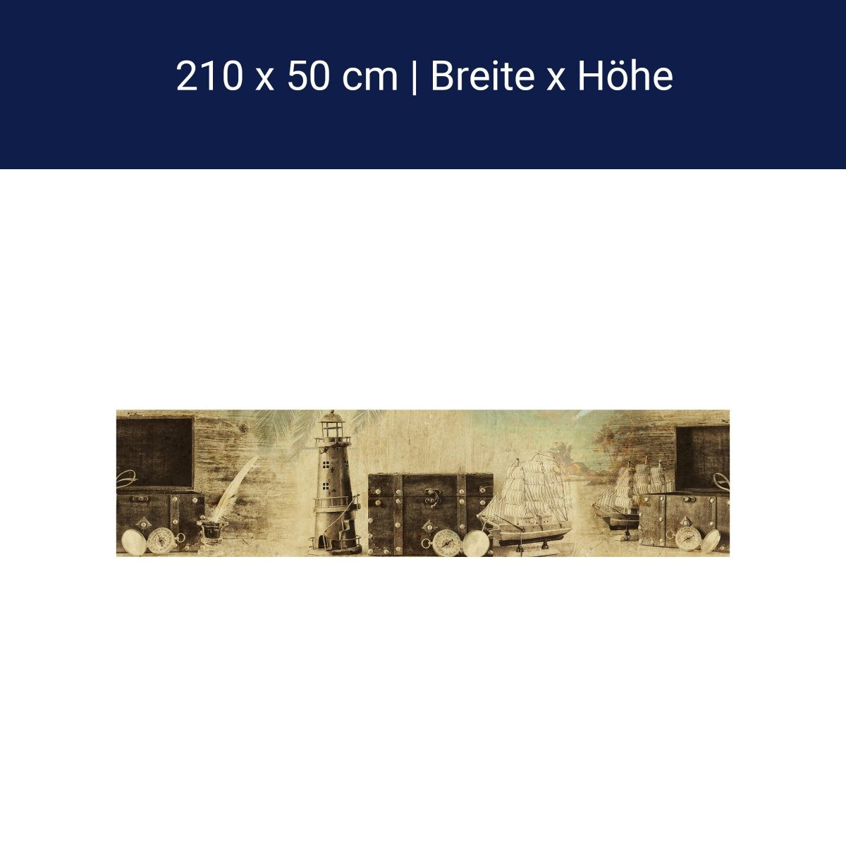 Küchenrückwand Maritim Leuchtturm Schiff Kompass M1096 Küchenrückwand Maritim Leuchtturm Schiff Kompass M1096