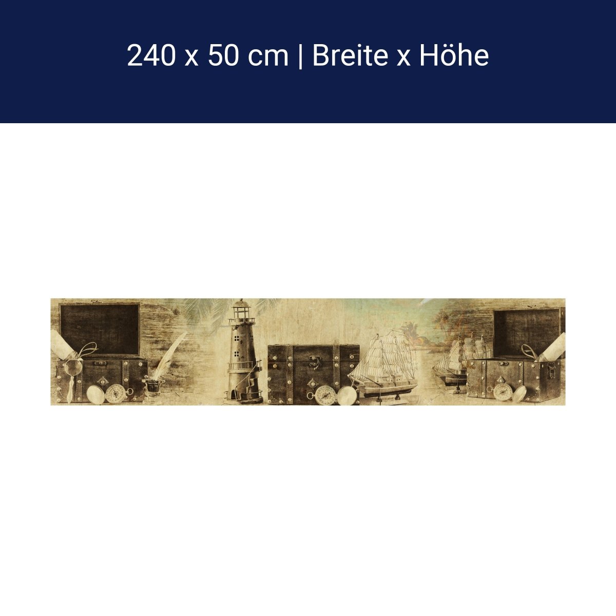 Küchenrückwand Maritim Leuchtturm Schiff Kompass M1096 Küchenrückwand Maritim Leuchtturm Schiff Kompass M1096