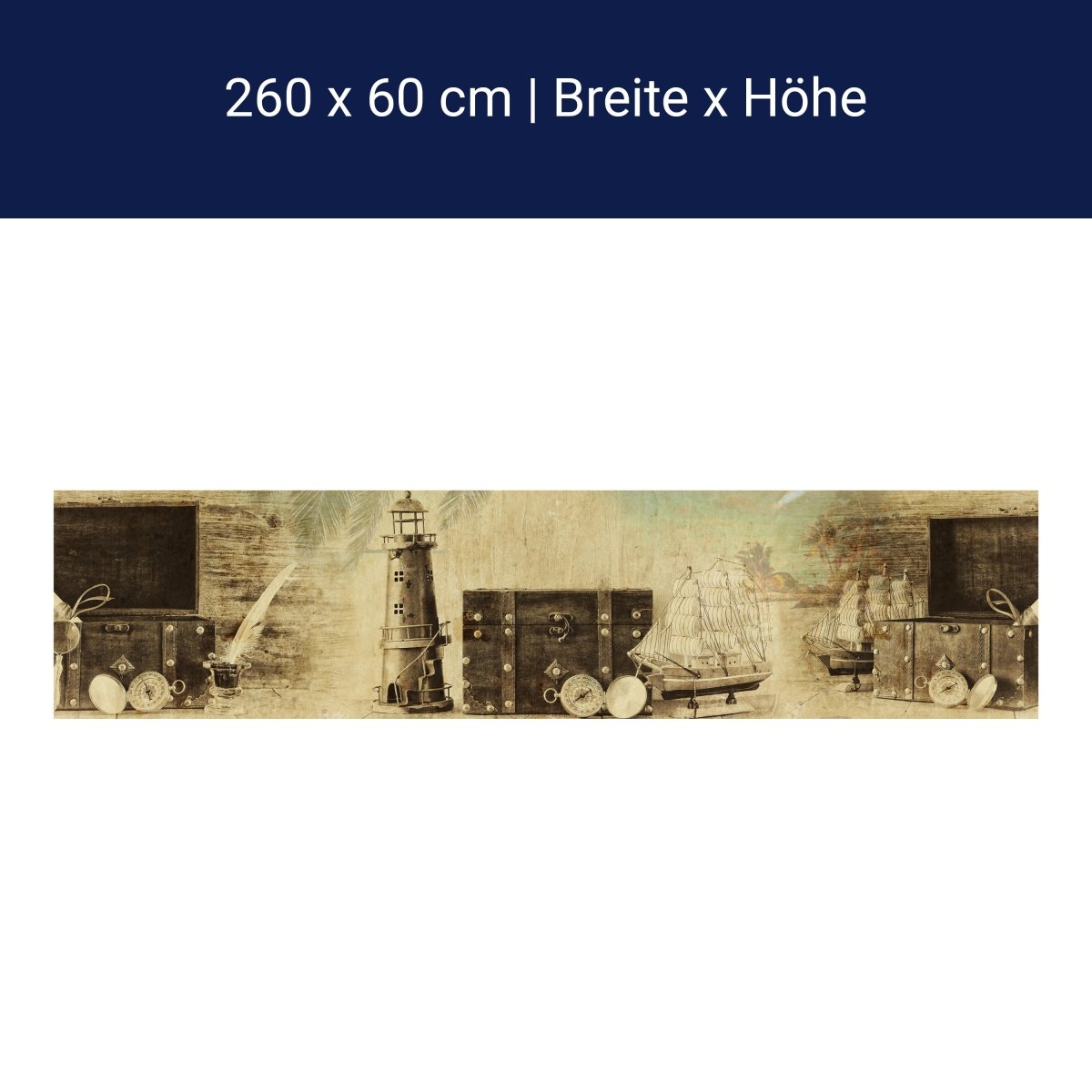 Küchenrückwand Maritim Leuchtturm Schiff Kompass M1096 Küchenrückwand Maritim Leuchtturm Schiff Kompass M1096