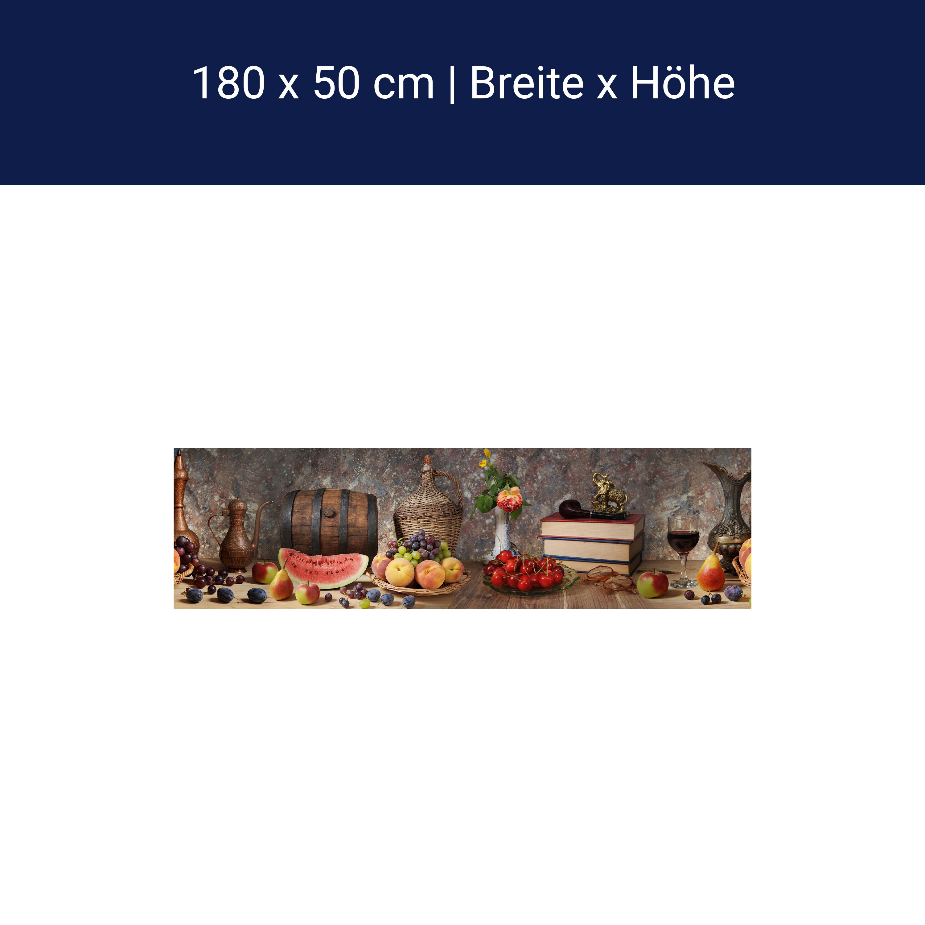 Küchenrückwand Wein Obst Früchte Tafel Melone Pfirsisch M1105 Küchenrückwand Wein Obst Früchte Tafel Melone Pfirsisch M1105