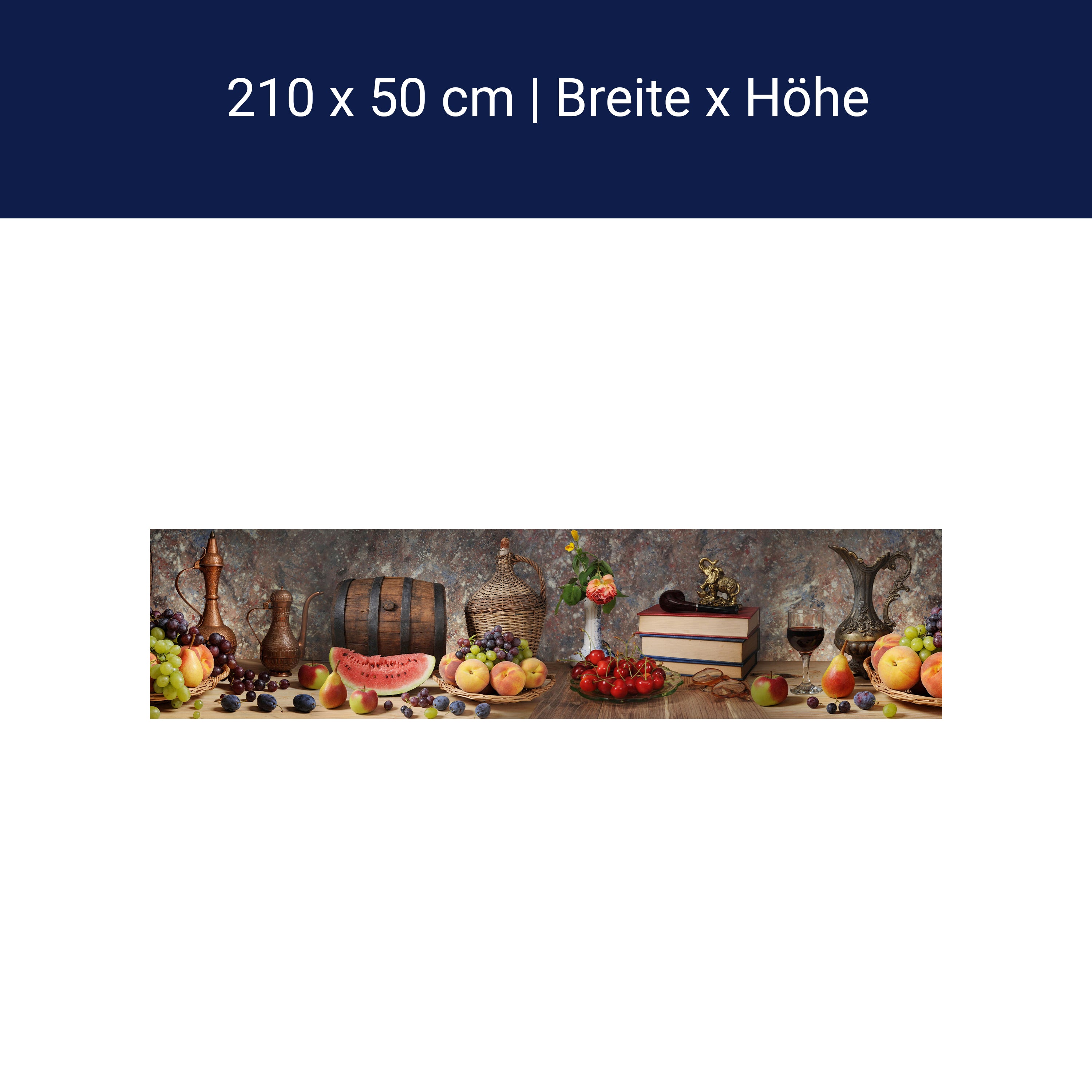 Küchenrückwand Wein Obst Früchte Tafel Melone Pfirsisch M1105 Küchenrückwand Wein Obst Früchte Tafel Melone Pfirsisch M1105