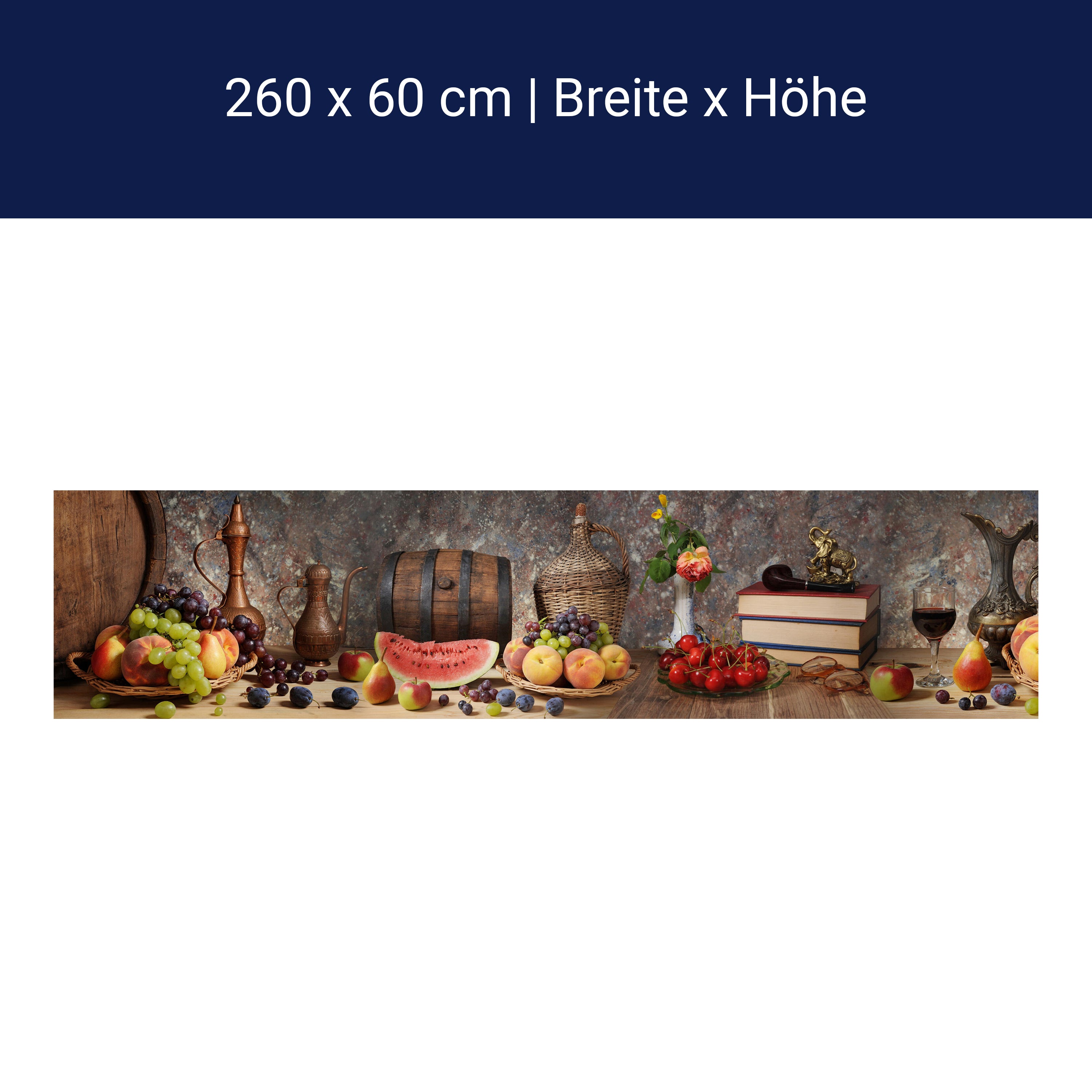 Küchenrückwand Wein Obst Früchte Tafel Melone Pfirsisch M1105 Küchenrückwand Wein Obst Früchte Tafel Melone Pfirsisch M1105