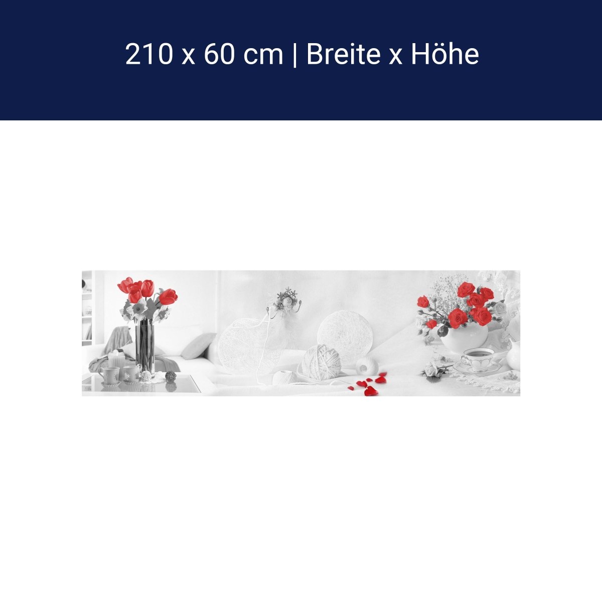 Küchenrückwand Weiß Rot Engel Wolle Rosen Porzellan M1114 Küchenrückwand Weiß Rot Engel Wolle Rosen Porzellan M1114