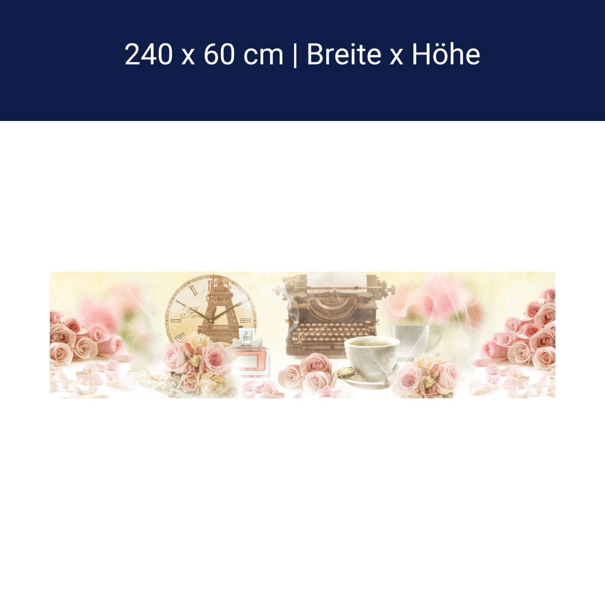 Küchenrückwand Rosen Rauch Uhr Schreibmaschine Kaffee M1118 Küchenrückwand Rosen Rauch Uhr Schreibmaschine Kaffee M1118