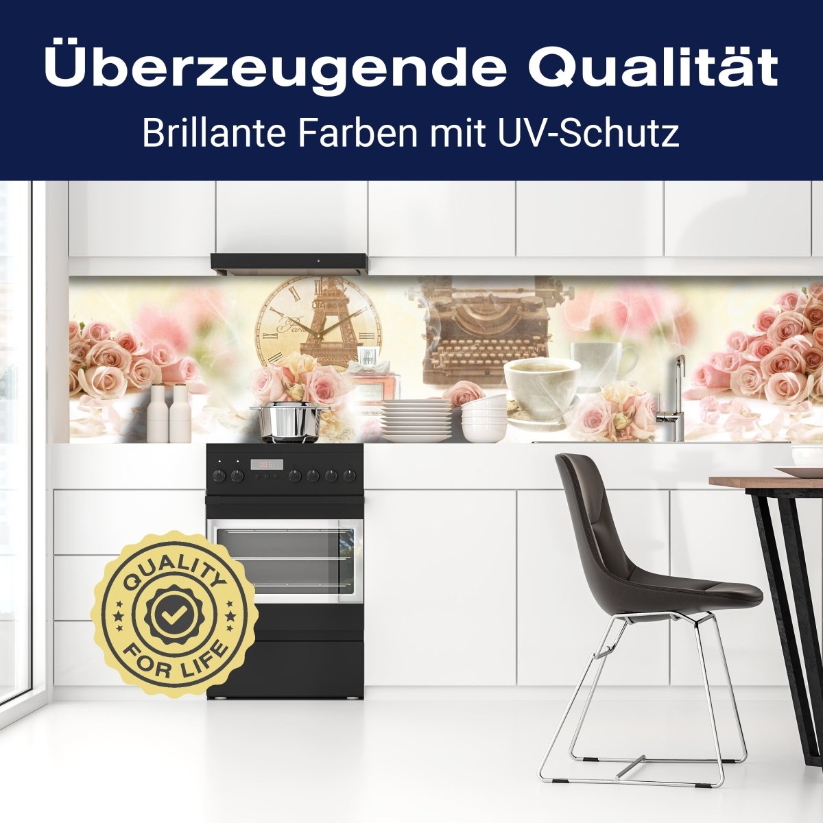 Küchenrückwand Rosen Rauch Uhr Schreibmaschine Kaffee M1118 entdecken - Bild 2 Küchenrückwand Rosen Rauch Uhr Schreibmaschine Kaffee M1118 entdecken - Bild 2