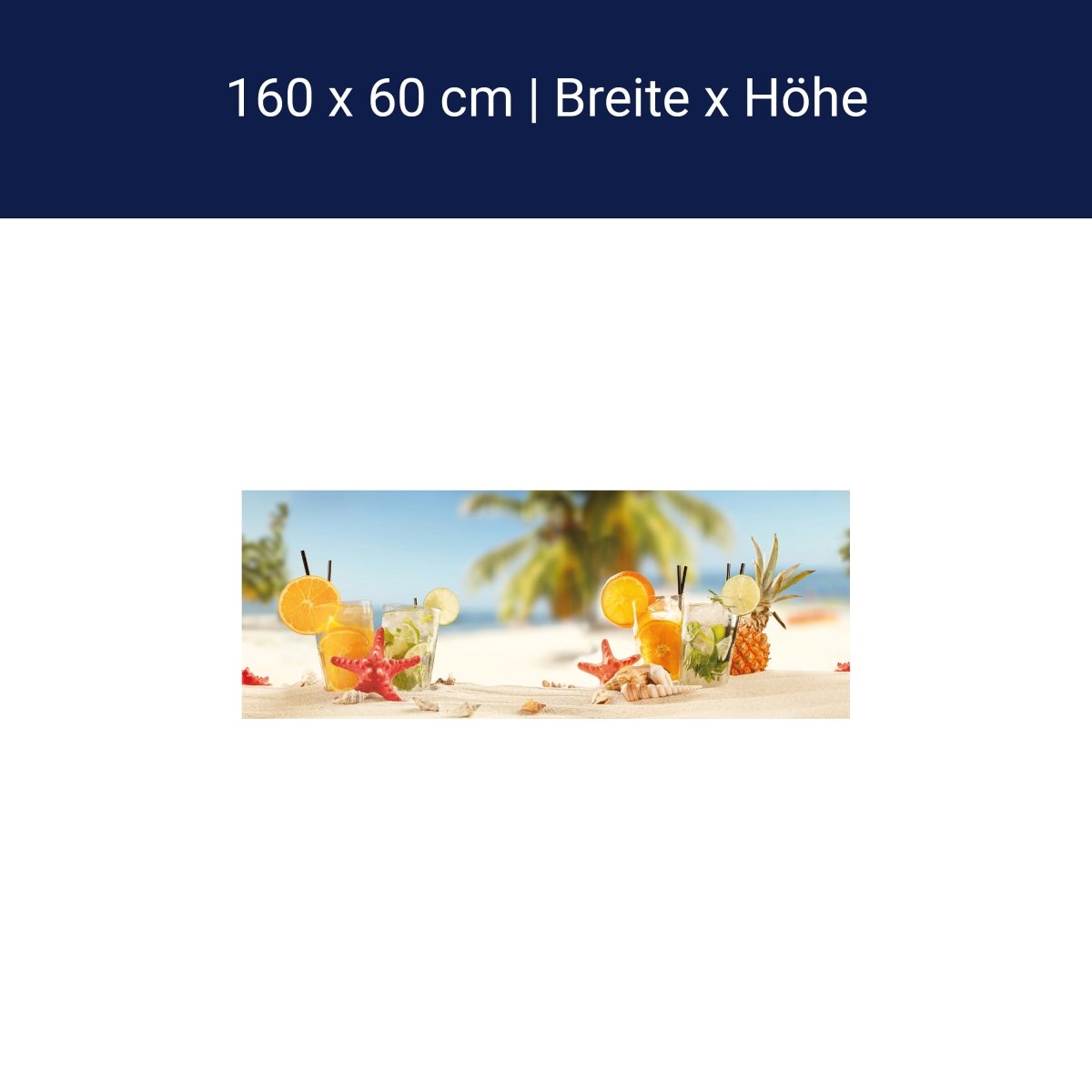 Küchenrückwand Strand Cocktail Seestern Orange Limette M1128 Küchenrückwand Strand Cocktail Seestern Orange Limette M1128