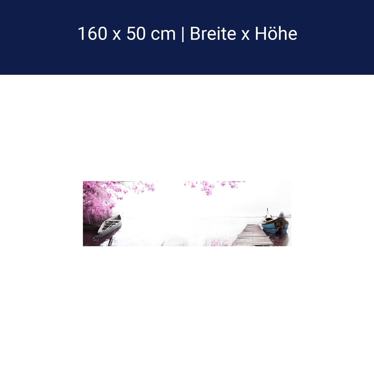 Küchenrückwand Boote Steg See Pink Blüten M1133 Küchenrückwand Boote Steg See Pink Blüten M1133