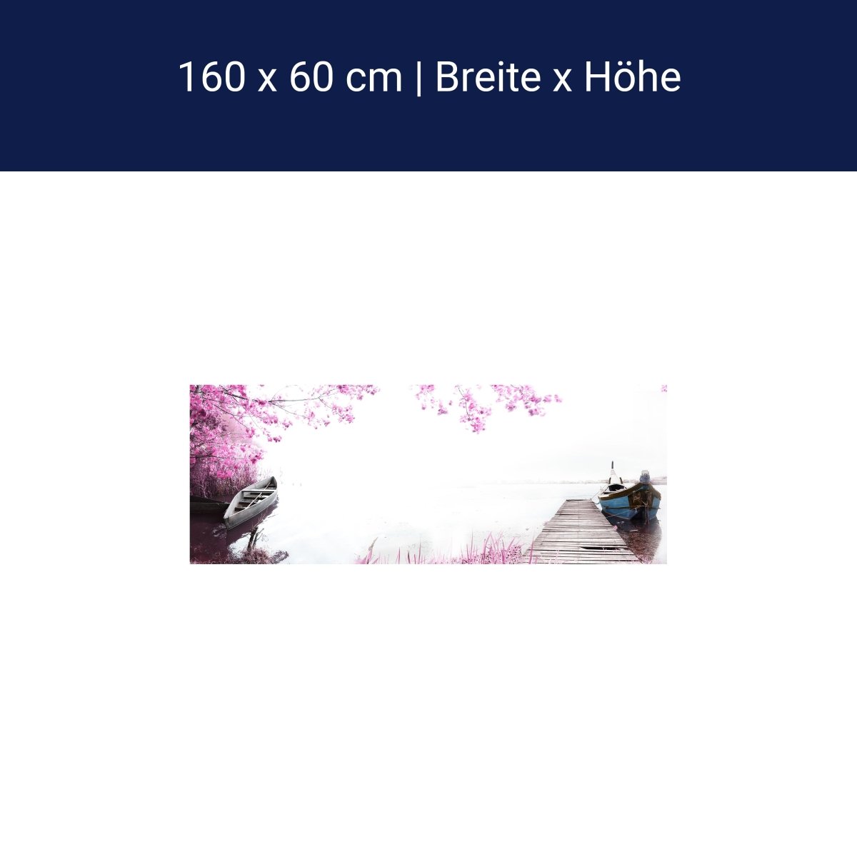 Küchenrückwand Boote Steg See Pink Blüten M1133 Küchenrückwand Boote Steg See Pink Blüten M1133