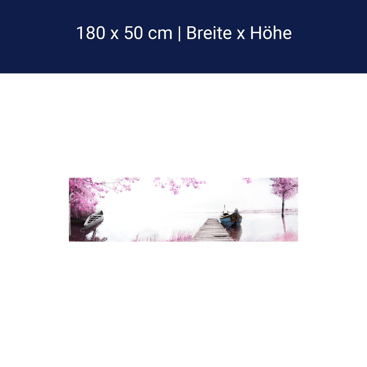Küchenrückwand Boote Steg See Pink Blüten M1133 Küchenrückwand Boote Steg See Pink Blüten M1133