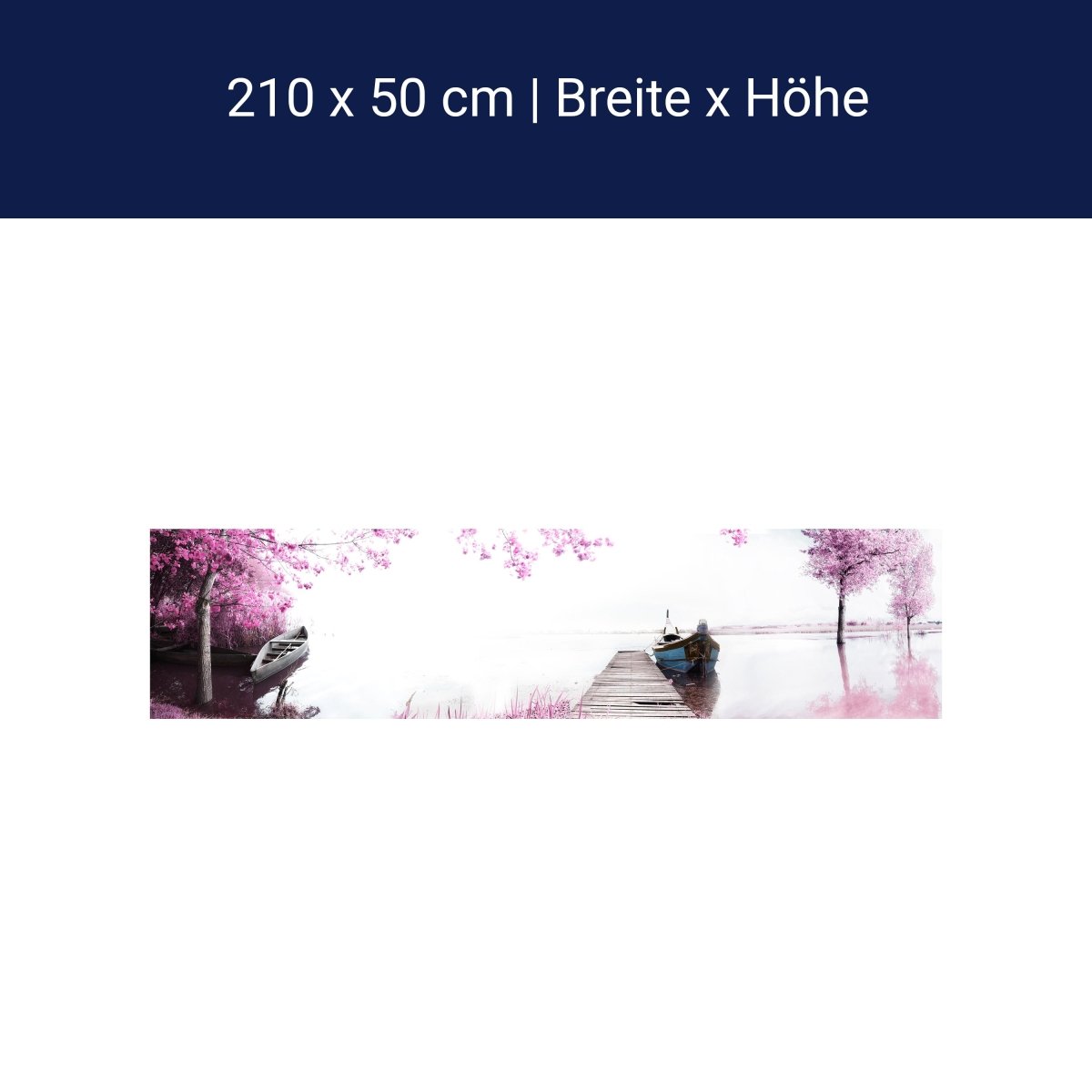 Küchenrückwand Boote Steg See Pink Blüten M1133 Küchenrückwand Boote Steg See Pink Blüten M1133
