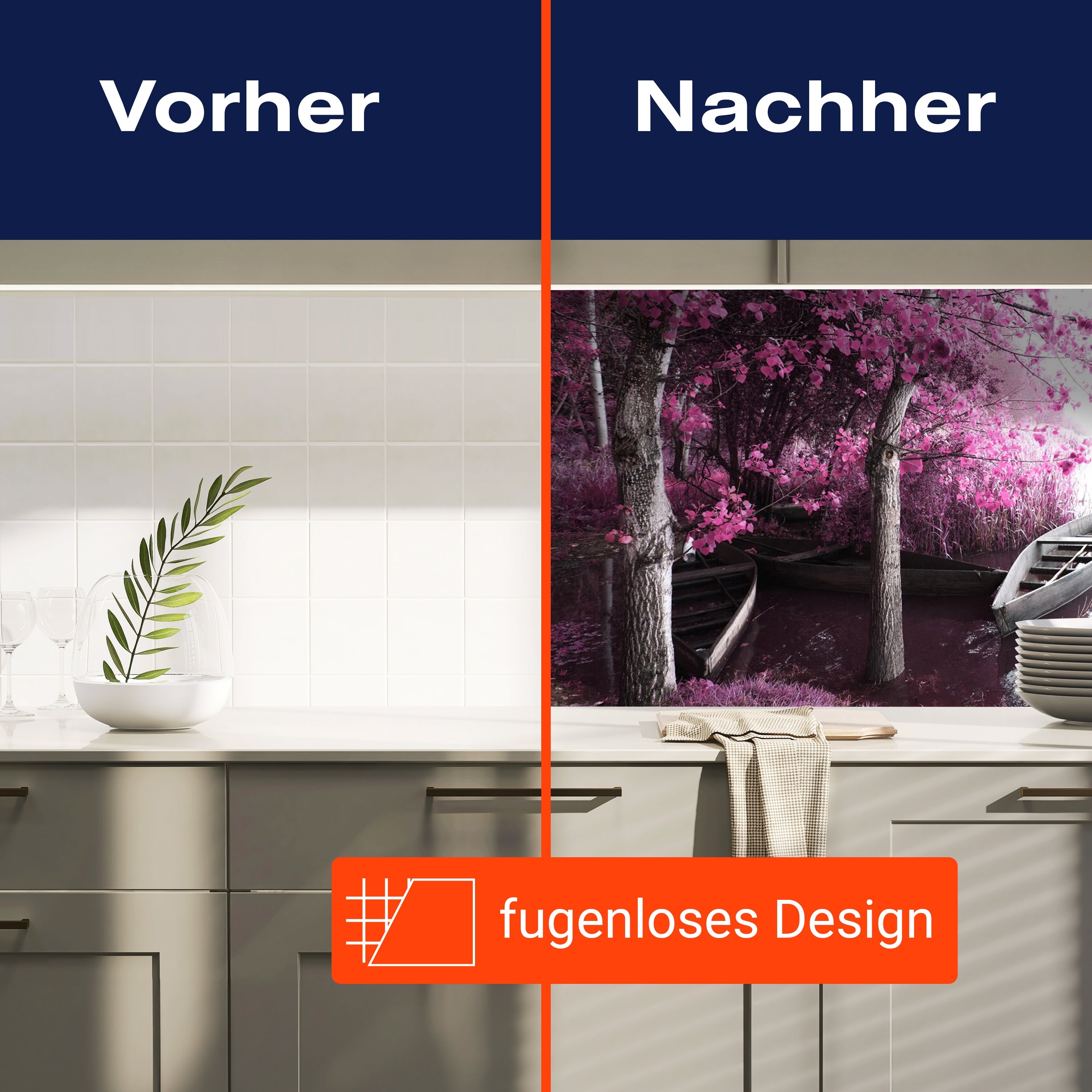 Küchenrückwand Boote Steg See Pink Blüten M1133 entdecken - Bild 9 Küchenrückwand Boote Steg See Pink Blüten M1133 entdecken - Bild 9