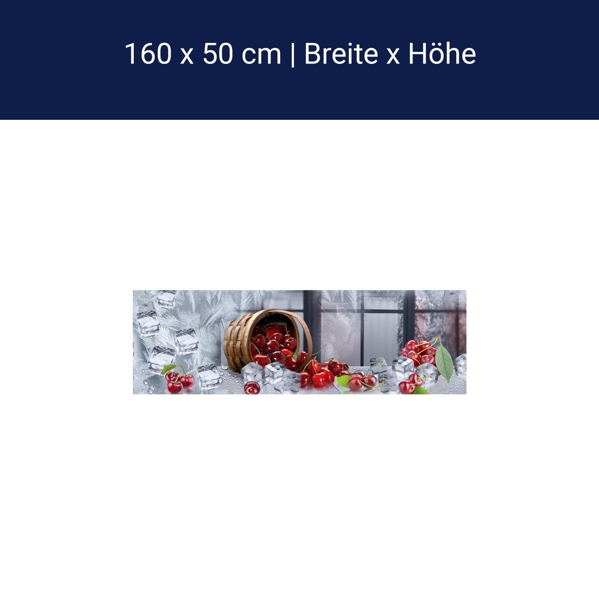 Küchenrückwand Kirschen Korb Eis Kalt Frost Fenster M1138 Küchenrückwand Kirschen Korb Eis Kalt Frost Fenster M1138