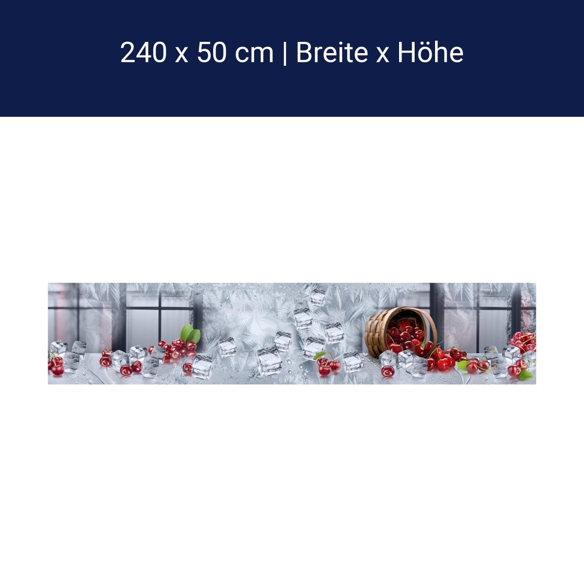 Küchenrückwand Kirschen Korb Eis Kalt Frost Fenster M1138 Küchenrückwand Kirschen Korb Eis Kalt Frost Fenster M1138