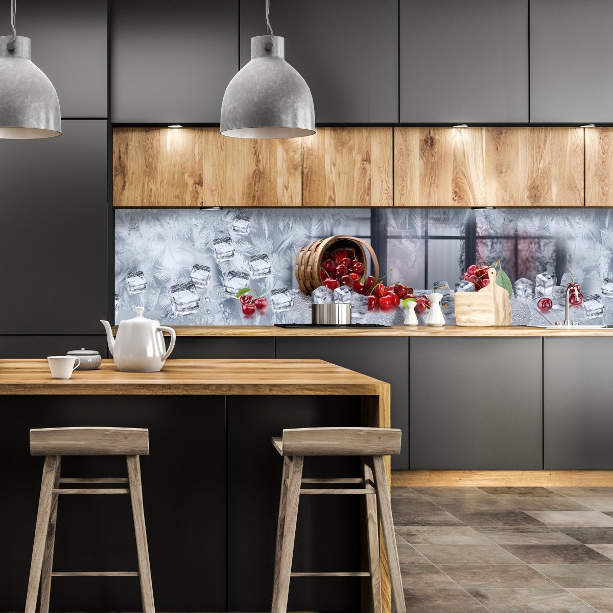 Küchenrückwand Kirschen Korb Eis Kalt Frost Fenster M1138 entdecken - Bild 1 Küchenrückwand Kirschen Korb Eis Kalt Frost Fenster M1138 entdecken - Bild 1