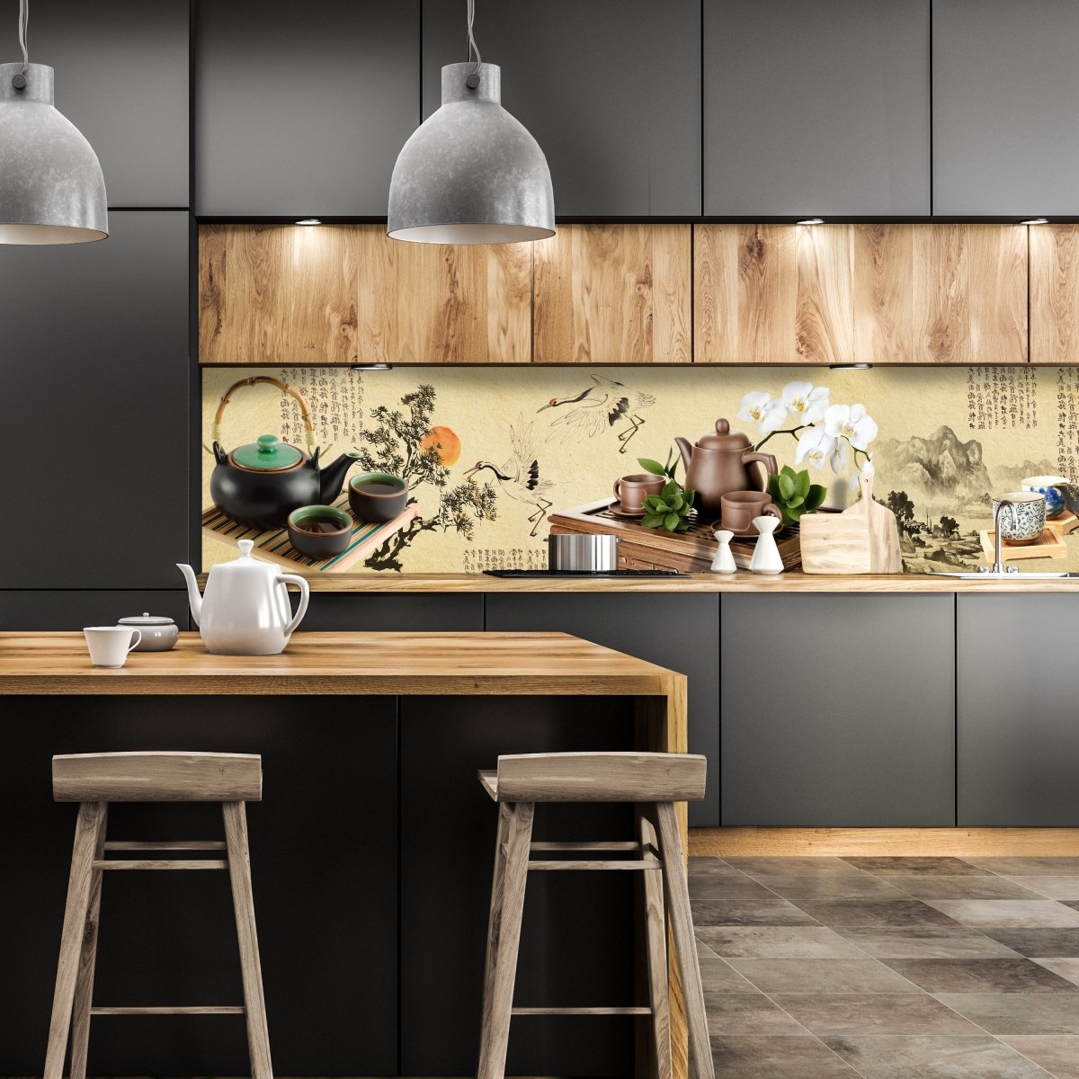 Küchenrückwand Tee Asiatisch Japanisch Sonne Pergament M1146 entdecken - Bild 1 Küchenrückwand Tee Asiatisch Japanisch Sonne Pergament M1146 entdecken - Bild 1