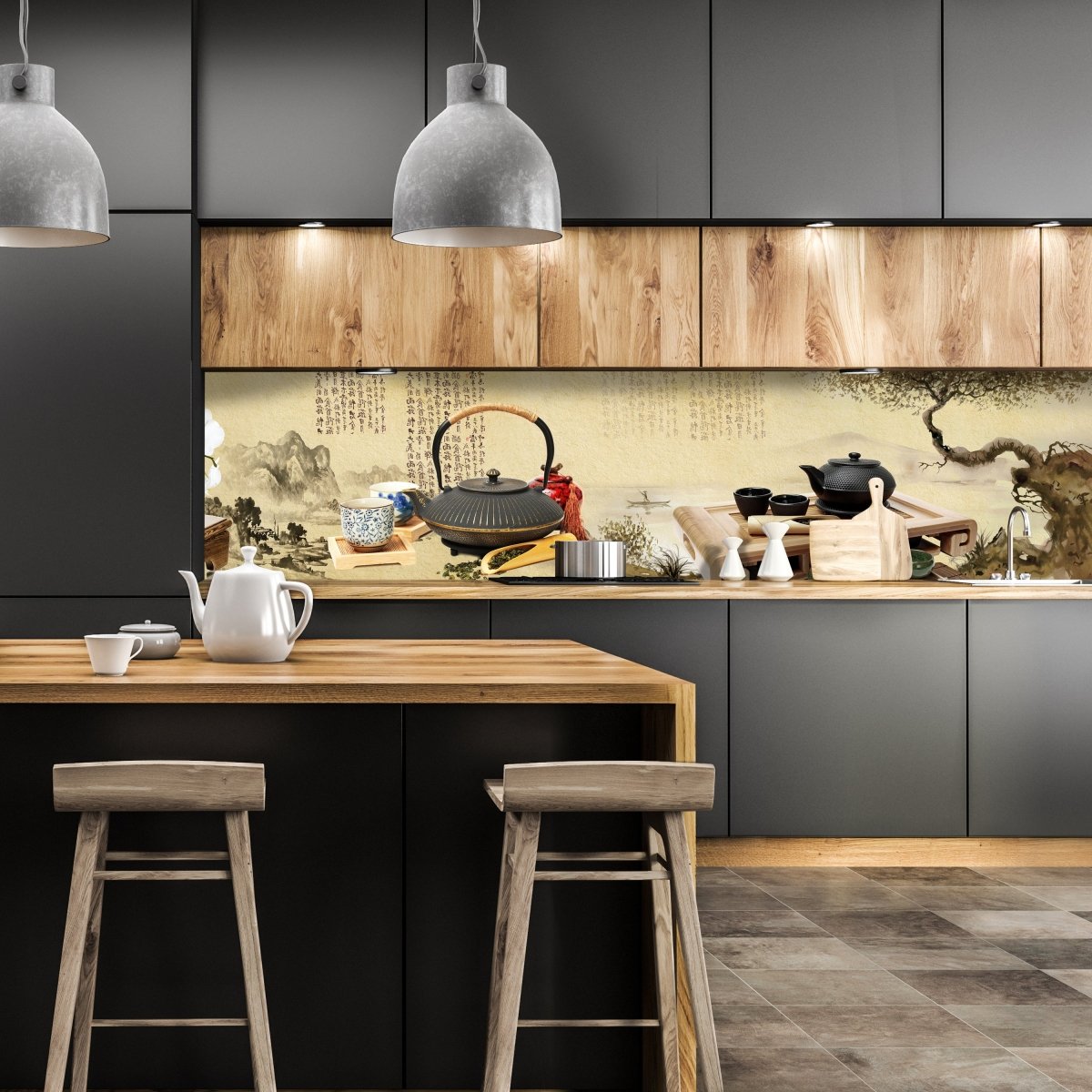 Küchenrückwand Tee Asiatisch Japanisch Baum Pergament K M1147 entdecken - Bild 1 Küchenrückwand Tee Asiatisch Japanisch Baum Pergament K M1147 entdecken - Bild 1