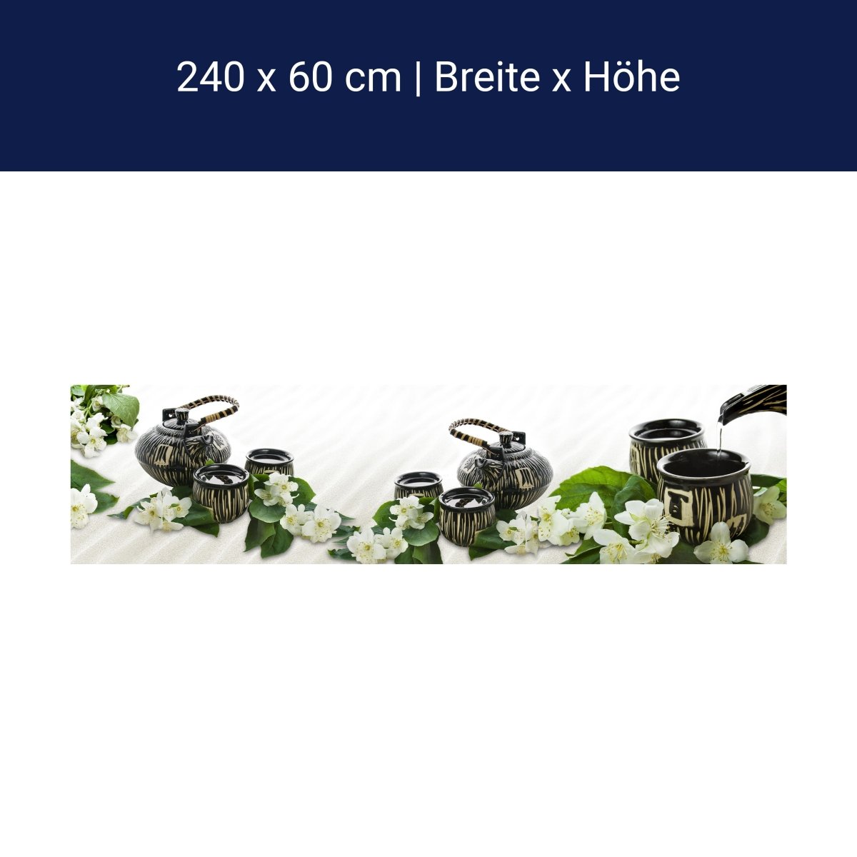 Küchenrückwand Tasse Schwarz Weiß Muster Tee Kanne M1155 Küchenrückwand Tasse Schwarz Weiß Muster Tee Kanne M1155